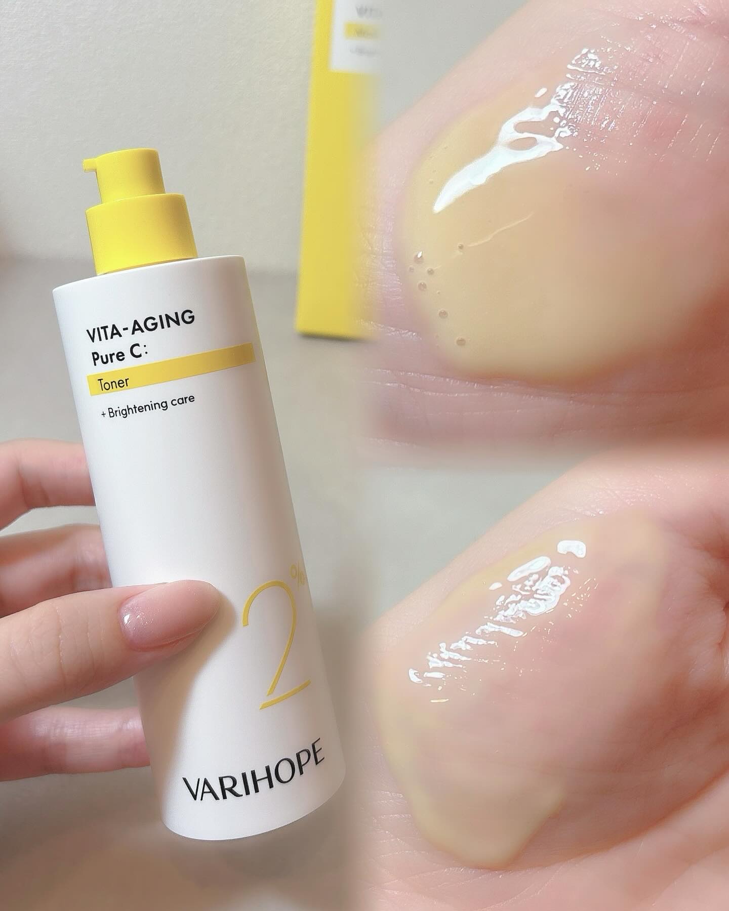 VARI:HOPE ビタエイジングピュアC セラムトナーのクチコミ「✔️8日間使ってみてびっくりするほど肌のキメが整った白玉セラムトナー💛

ピュアビタミンC2％.....」（1枚目）