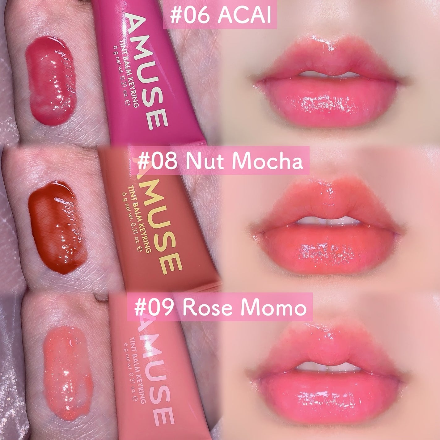 ケア/ティントバームキーリング/AMUSE/リップグロスを使ったクチコミ(2枚目)