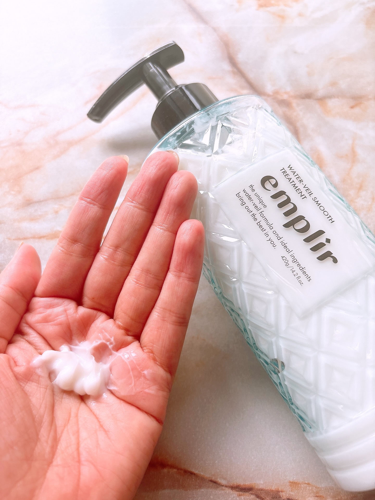 ウォーターベール　モイストシャンプー／トリートメント シャンプー本体420ml/emplir/市販シャンプーを使ったクチコミ（3枚目）