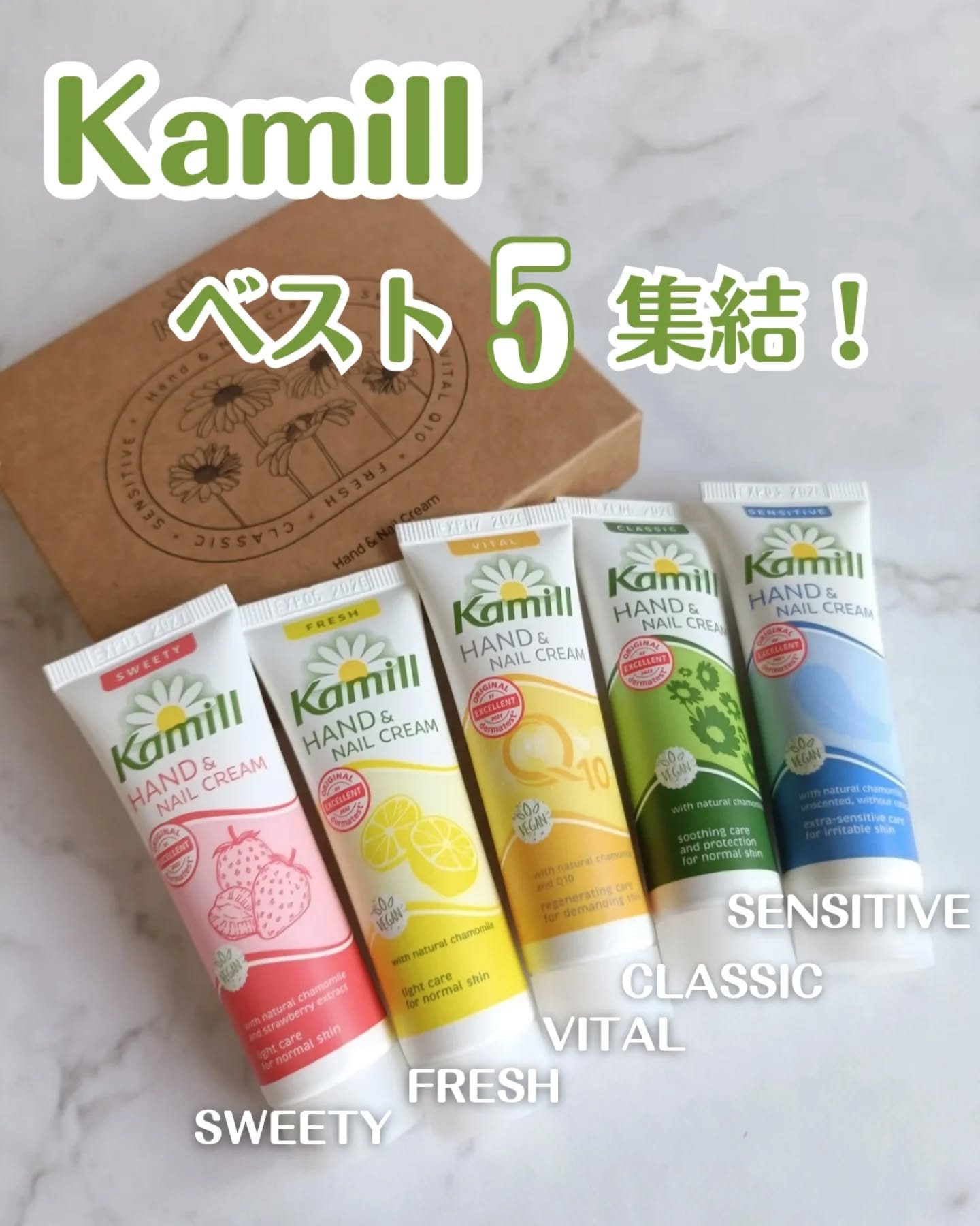 ハンド＆ネイルクリームミニ 企画セット30ml*5/カミール/その他キットセットを使ったクチコミ（1枚目）