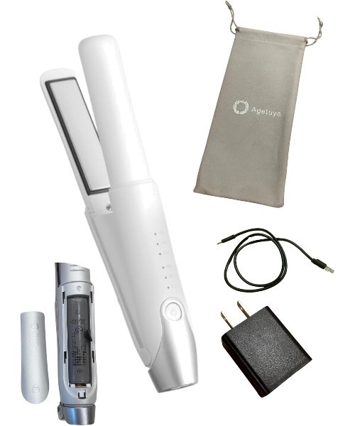 agetuyaコードレスミニヘアアイロンⅢ ホワイト