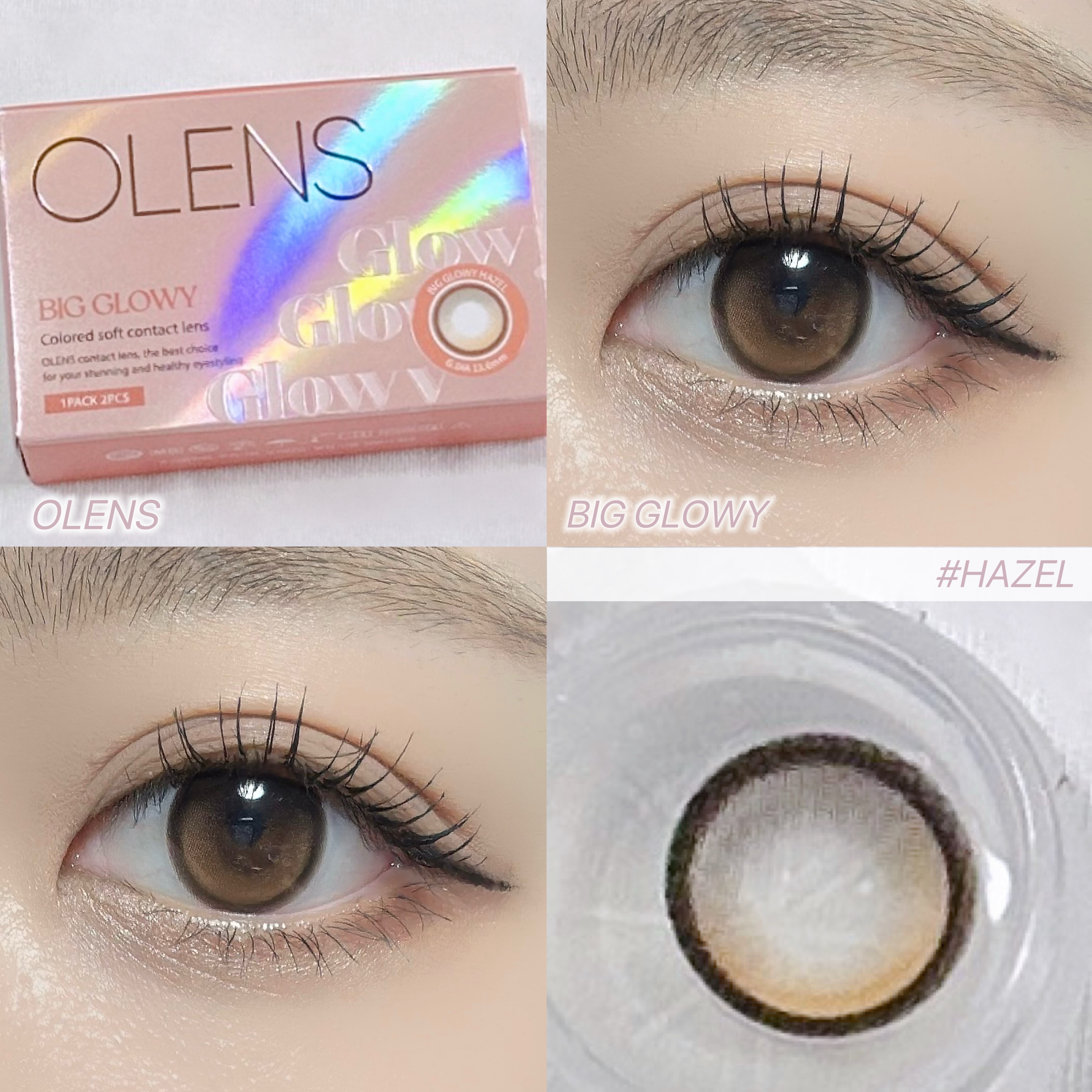 ビッグ グローイ 1Month ヘーゼル/OLENS/１ヶ月（１MONTH）カラコンを使ったクチコミ（1枚目）