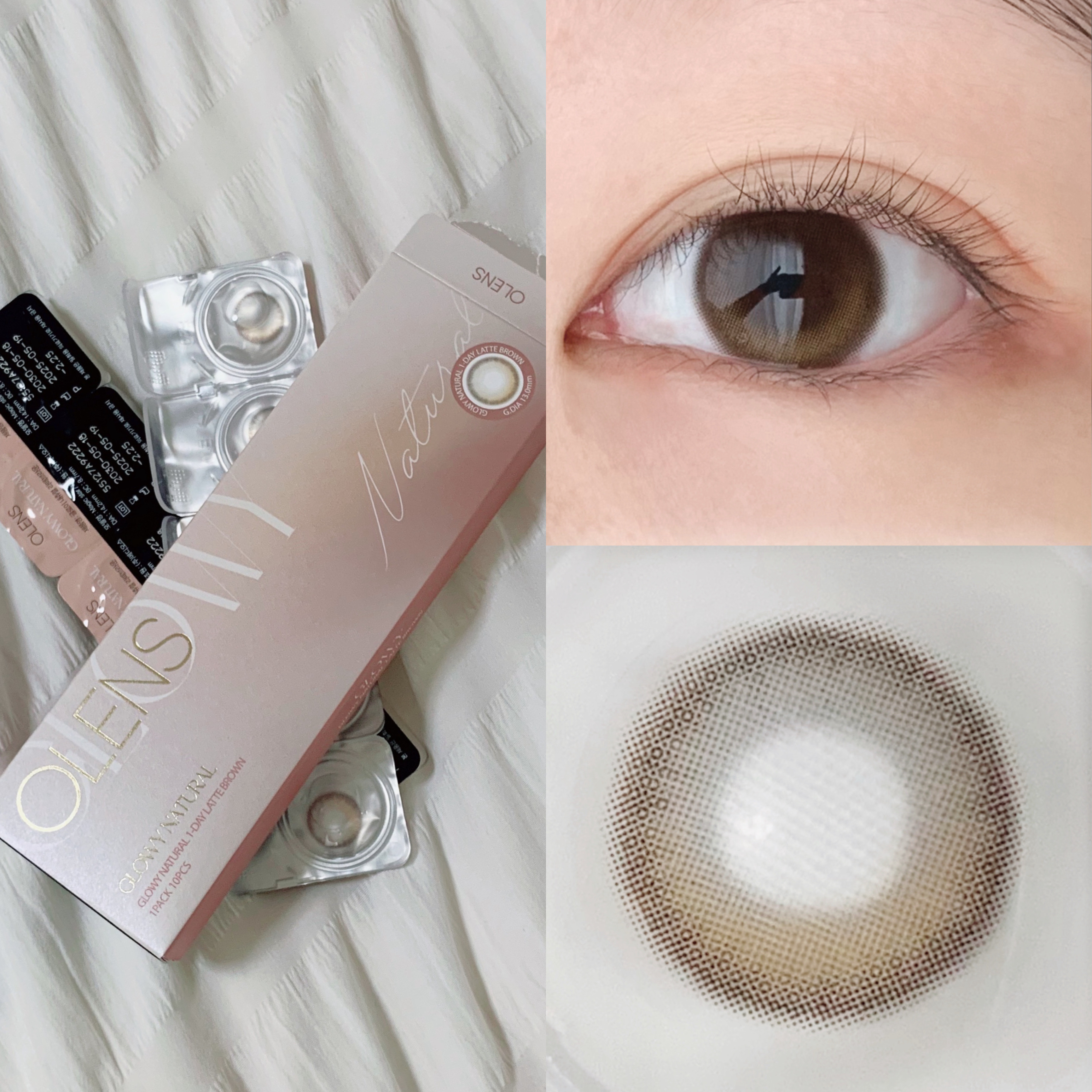 Glowy Natural 1Day ラテブラウン/OLENS/カラーコンタクトレンズを使ったクチコミ（3枚目）