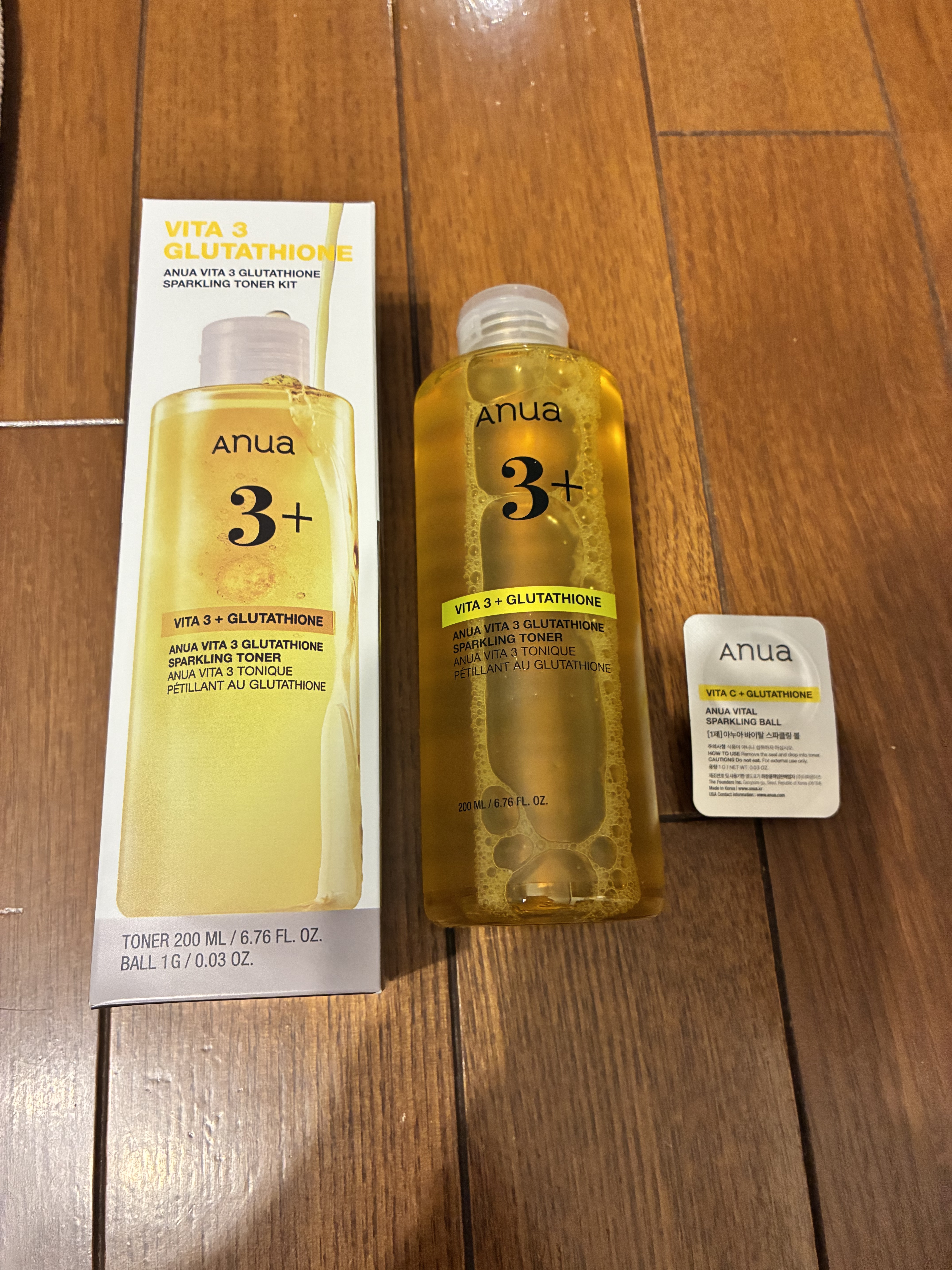 Anua ビタミン3グルタチオンスパークリングトナーのクチコミ「✴︎Anuaビタミン3グルタチオンスパークリングトナー✴︎

夏に日焼けしすぎたのでそのケアに.....」（1枚目）