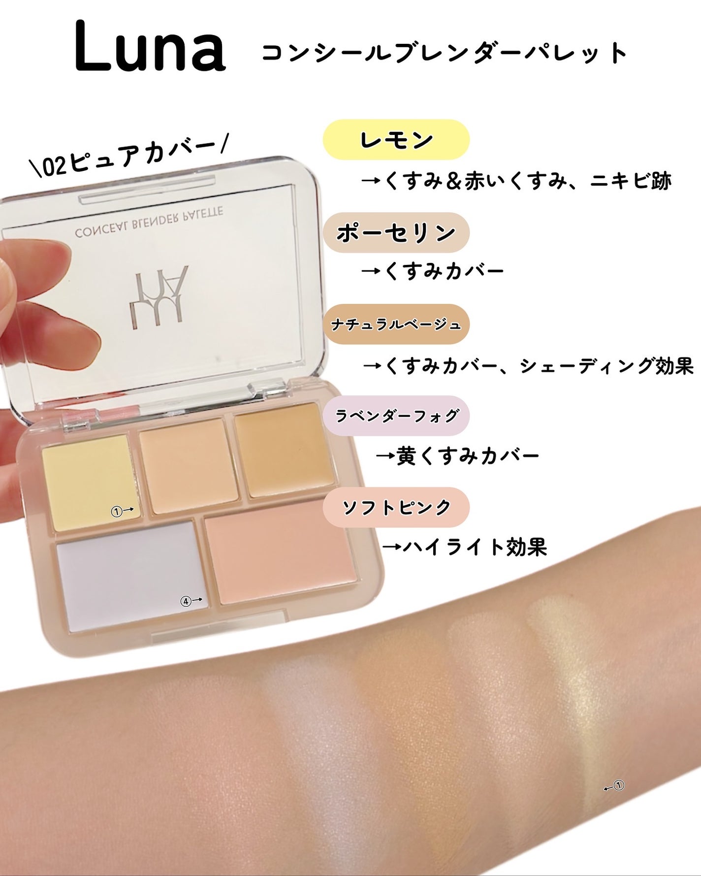 kotori_フォロバ100! on LIPS 「🎨カラーコンシーラーで“隠れ身の術”🥷⠀Lunaの「コンシール..」(3枚目)