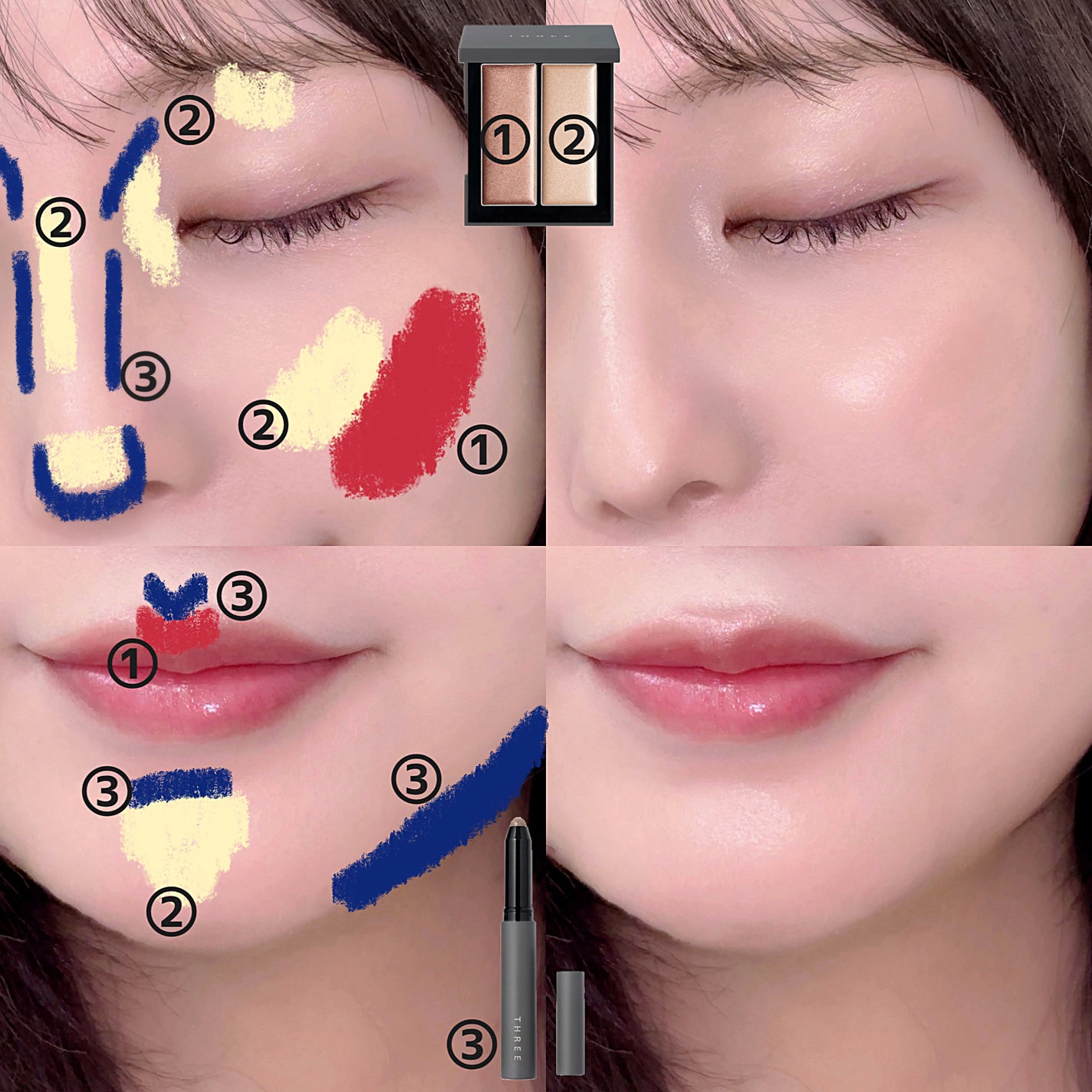 THREE シマリング グロー デュオ R/THREE/クリームハイライトを使ったクチコミ(5枚目)