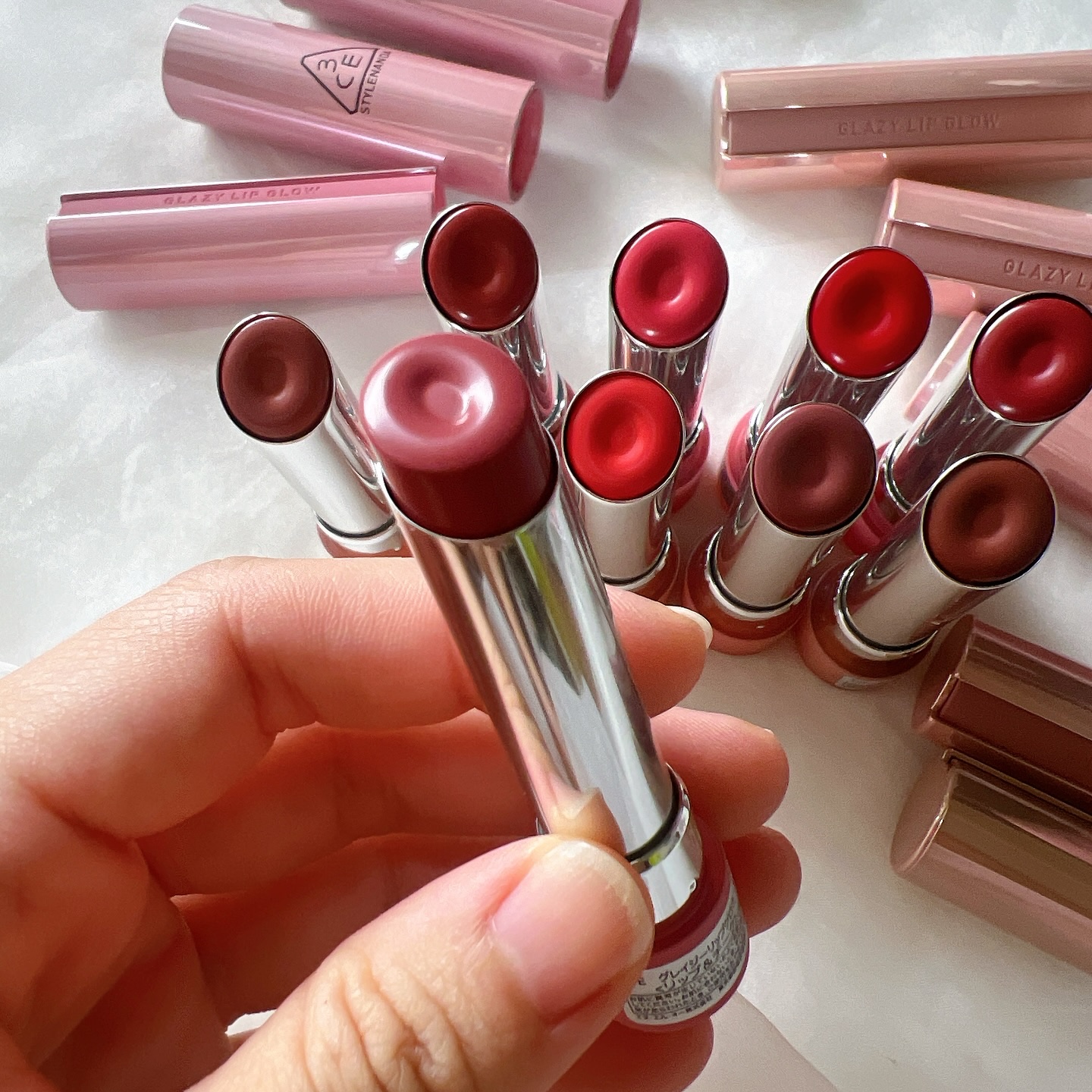 新品未使用3CE Glazy Lip Glow リップグロスセット 3CE ] Glazy Lip Glow