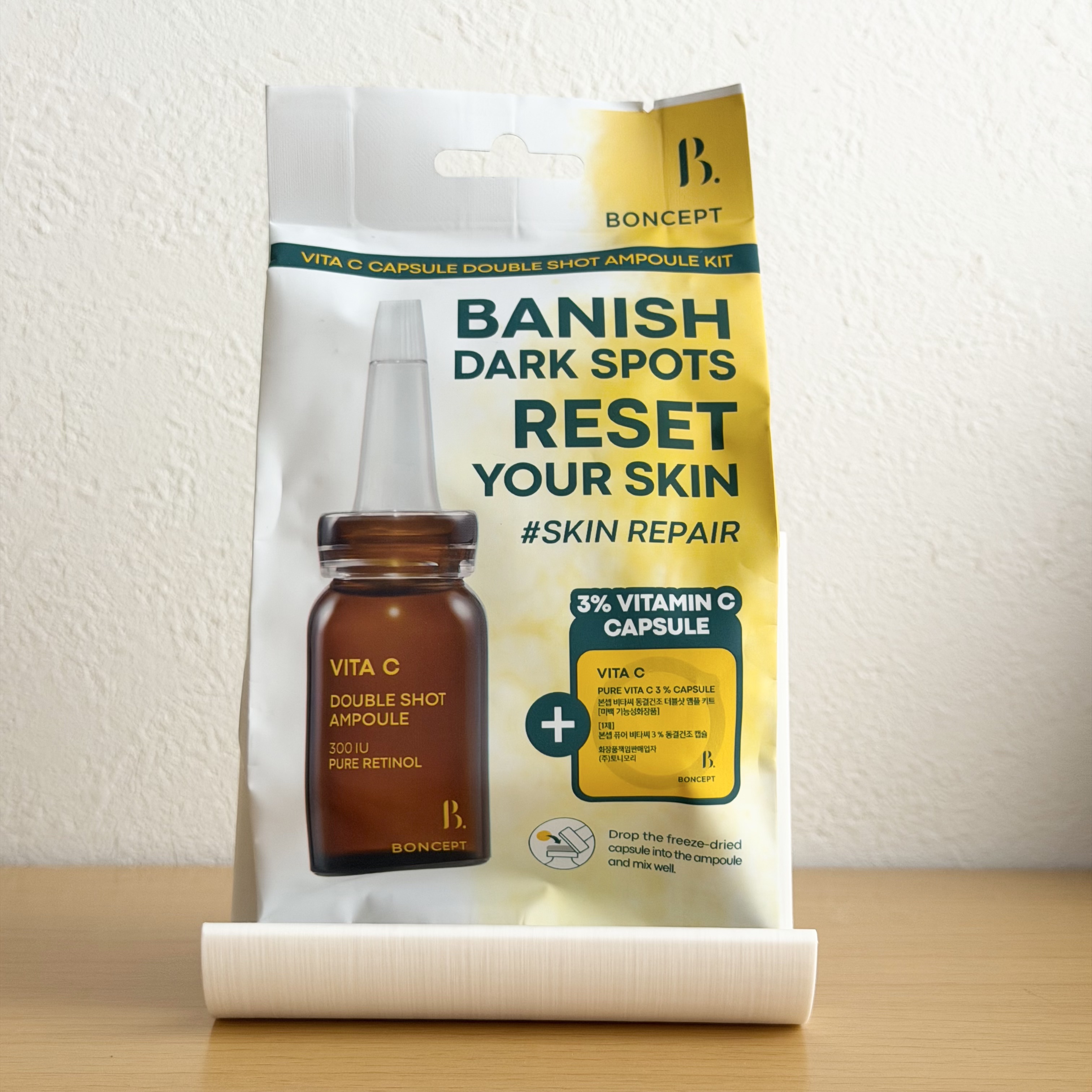 ビタC凍結乾燥ダブルショットアンプルキット/BONCEPT/美容液を使ったクチコミ（1枚目）