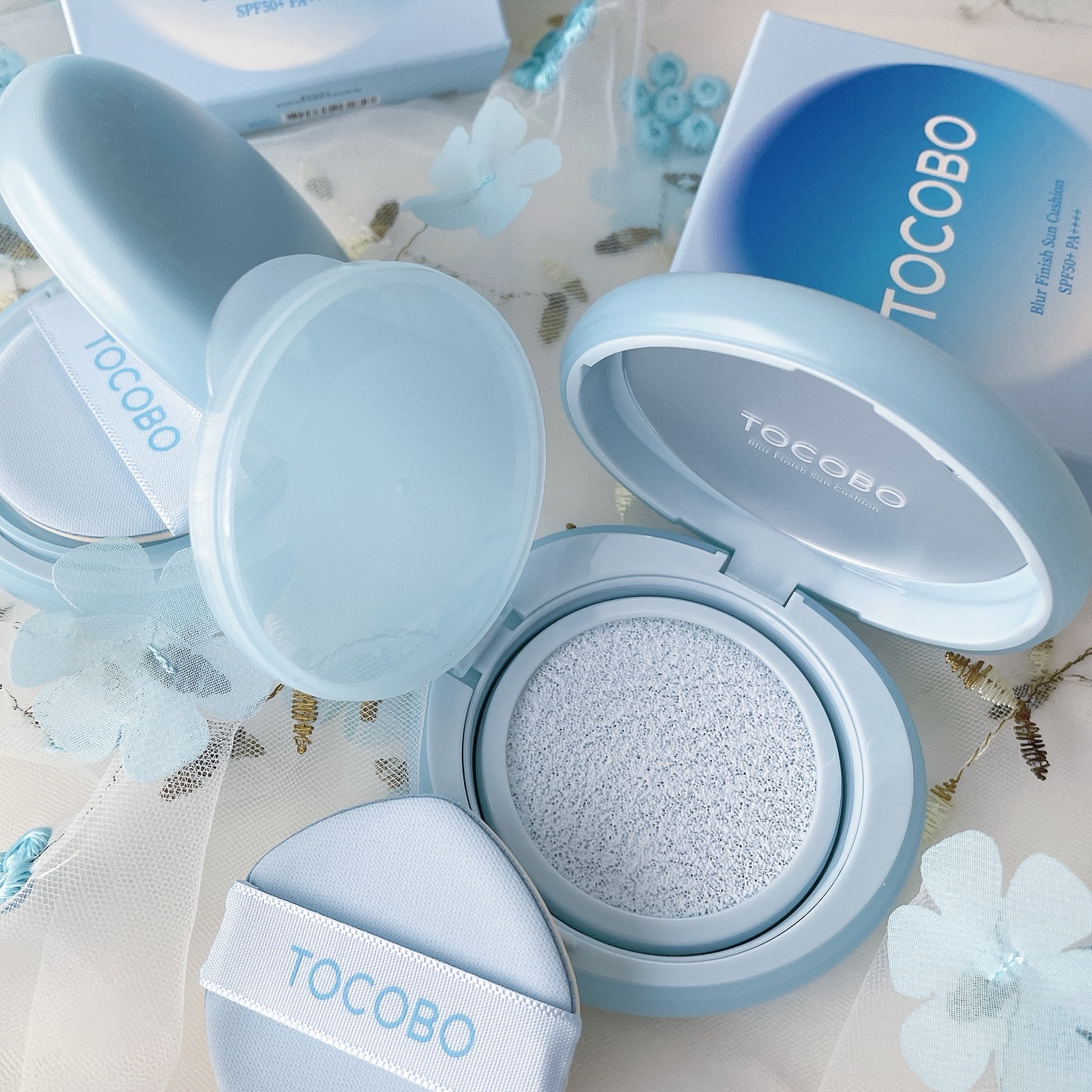 ブラーフィニッシュサンクッション/TOCOBO/日焼け止めパウダーを使ったクチコミ（2枚目）
