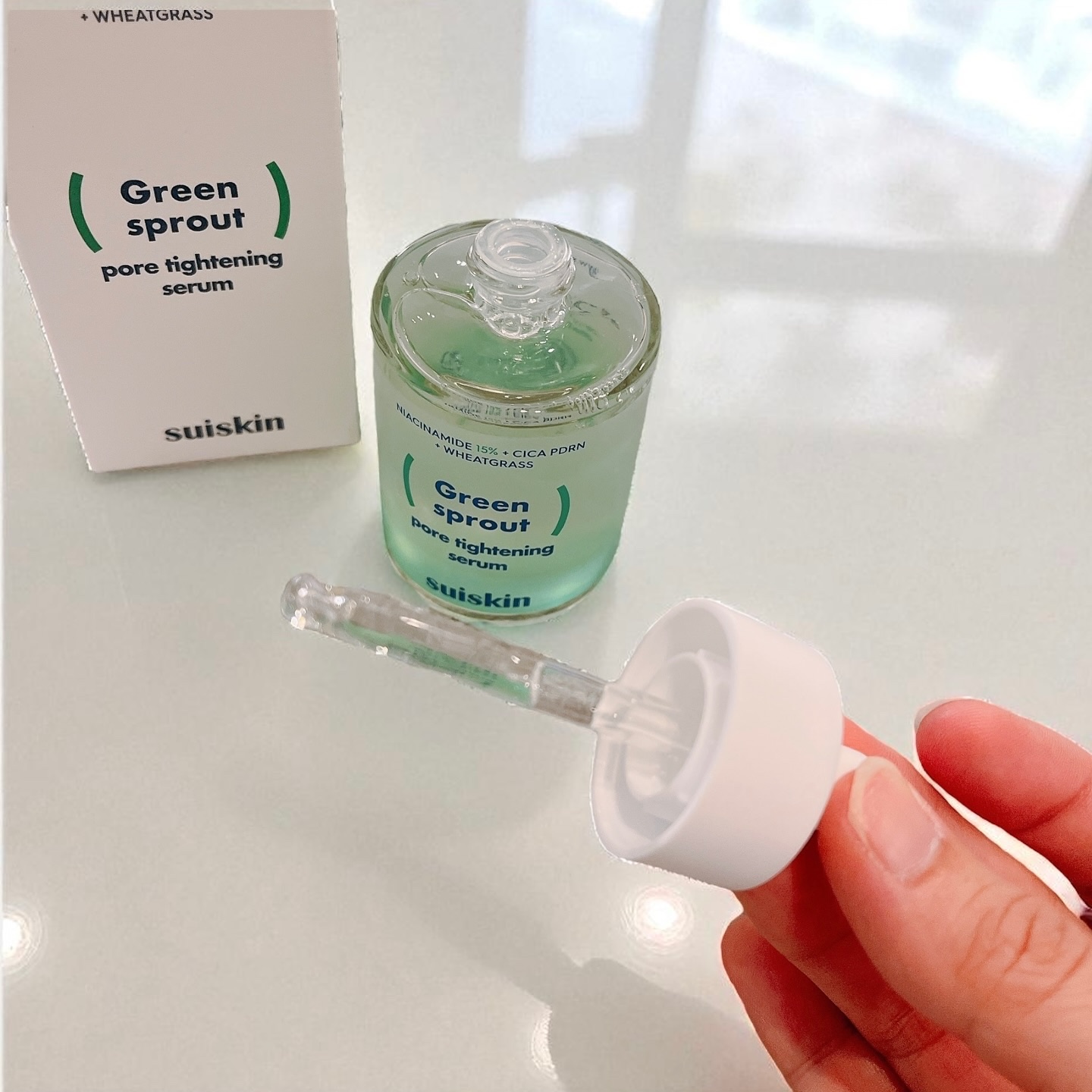 若芽ポアタイトニングセラム/suiskin/美容液を使ったクチコミ（2枚目）