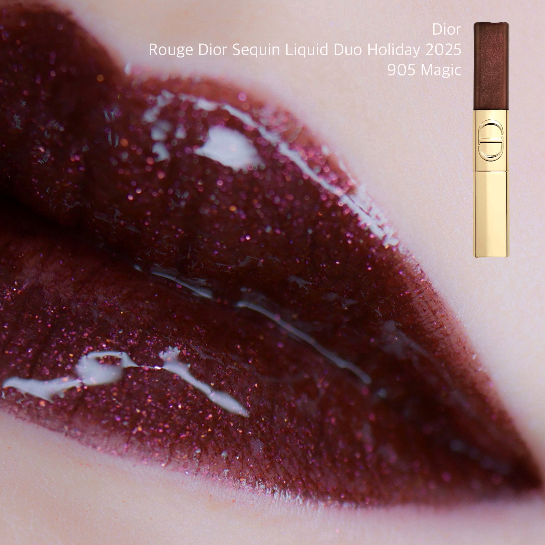 ルージュ ディオール シークイン リキッド デュオ（ホリデーコレクション 2025 限定品）/Dior/口紅・グロス・リップライナー・リップケアを使ったクチコミ（1枚目）