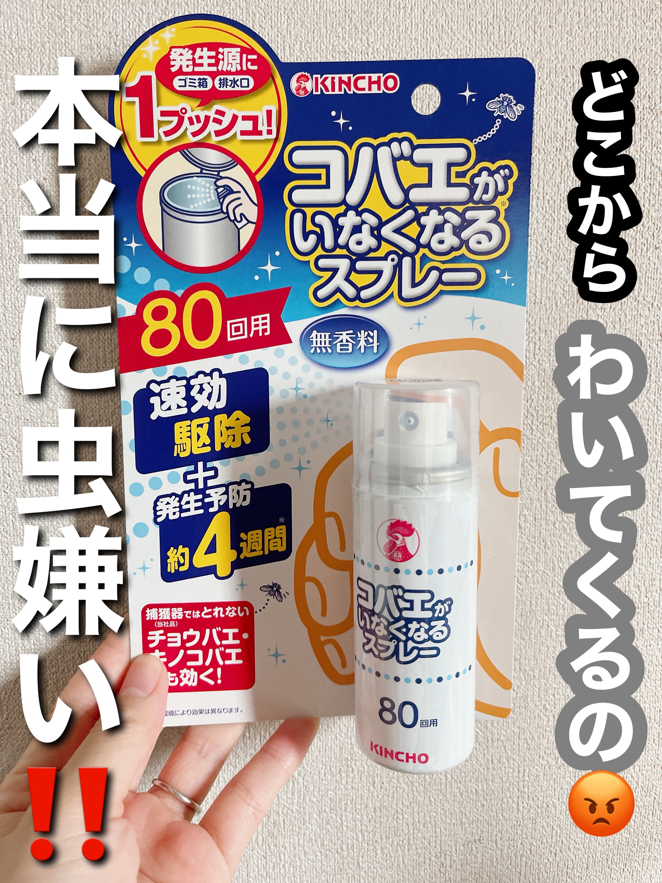 コバエがいなくなるスプレー/KINCHO/その他を使ったクチコミ（1枚目）