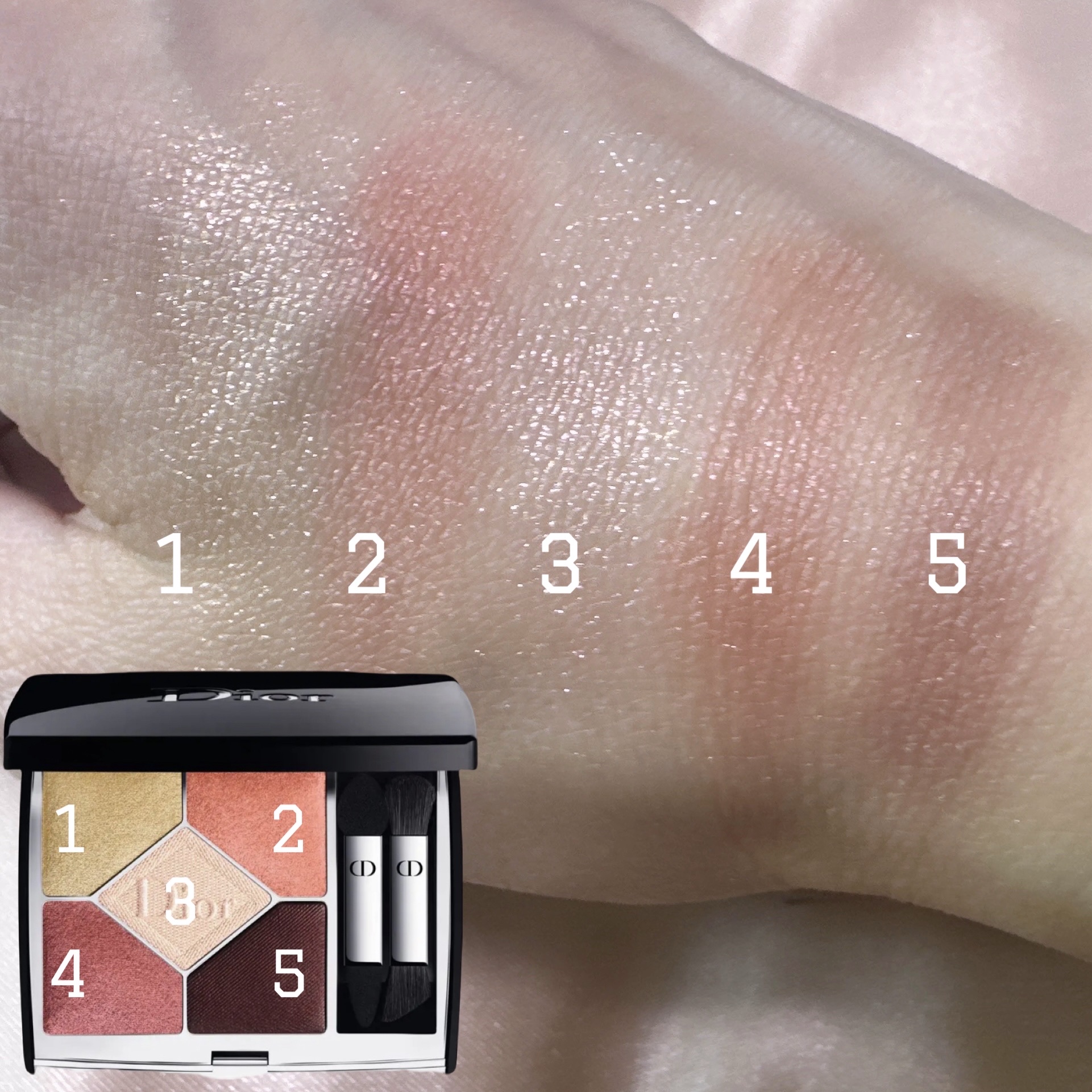 【旧】サンク クルール クチュール 619 ピンク グロウ（生産終了）/Dior/アイシャドウパレットを使ったクチコミ（3枚目）