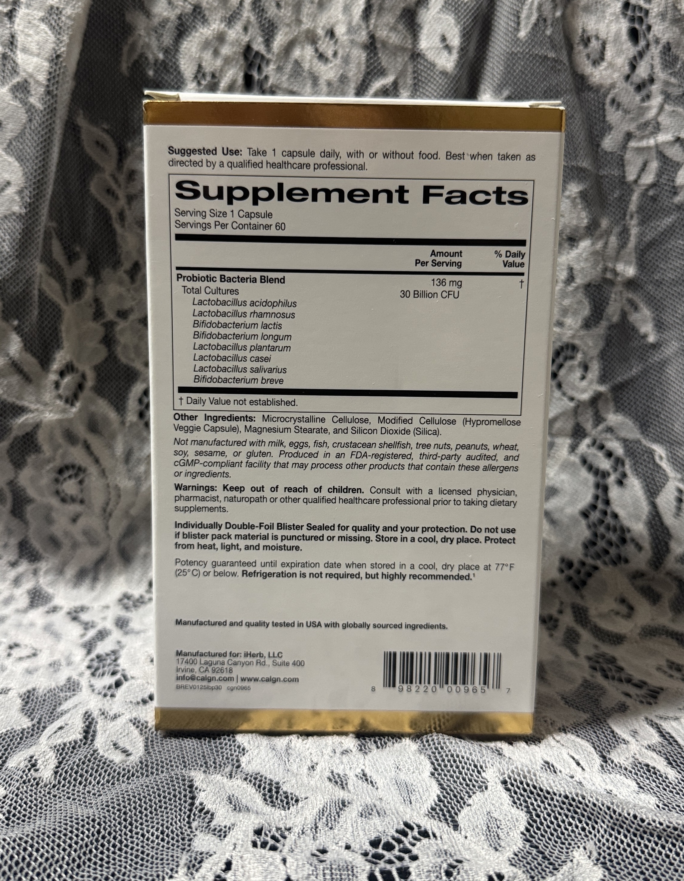 ラクトビフ プロバイオティクス/CALIFORNIA GOLD NUTRITION/健康サプリメントを使ったクチコミ（2枚目）