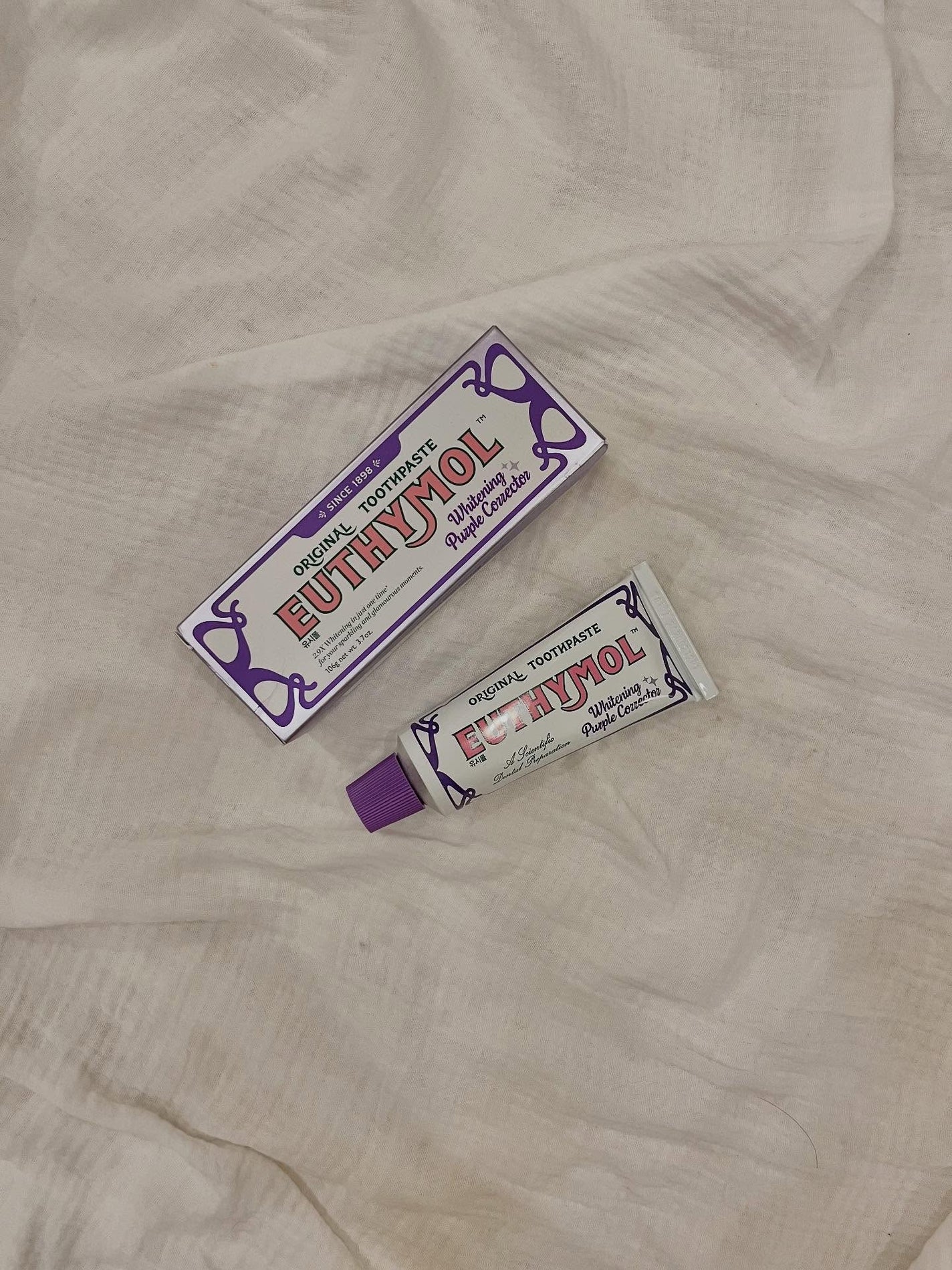 ホワイトパープル歯みがき ピーチフローラルミントの香り/EUTHYMOL/歯磨き粉を使ったクチコミ(1枚目)