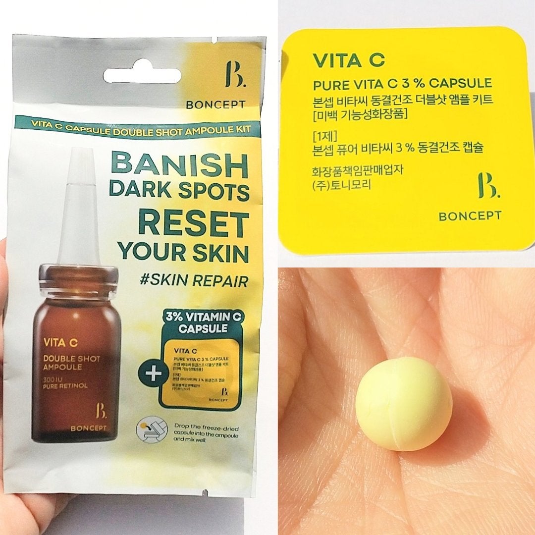ビタC凍結乾燥ダブルショットアンプルキット/BONCEPT/美容液を使ったクチコミ(4枚目)