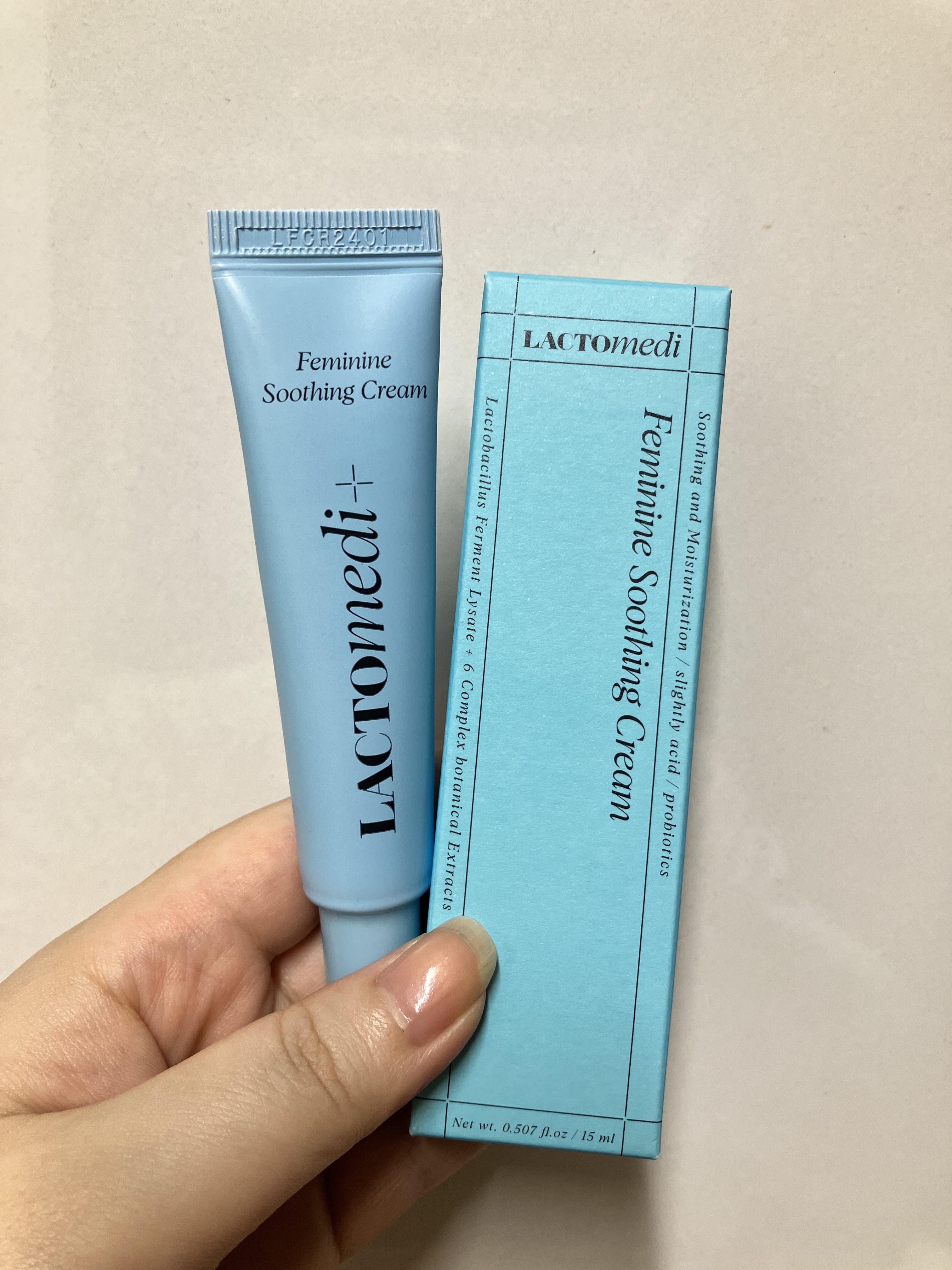 LACTOMEDI Feminine Soothing Cream
ラクトメディ フェミニンスージングクリーム

デリケートゾーン専用クリーム
白い乳液みたいな感じで、クセもなく使いやすい！
パケも持ち運びしやすいデザインかな

そんな頻繁