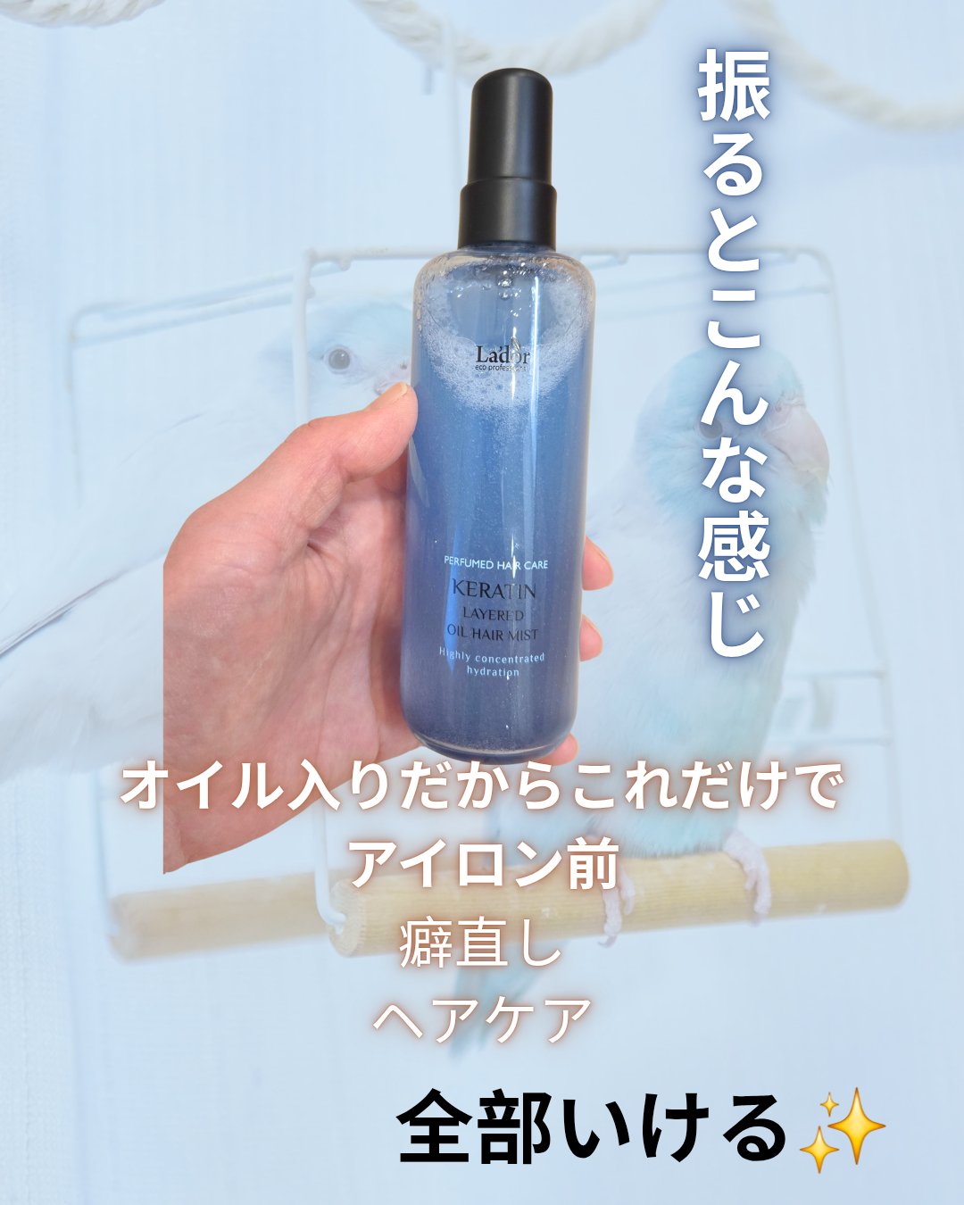 ケラチン レイヤードオイル ヘアミスト/La'dor/ヘアミストを使ったクチコミ（2枚目）