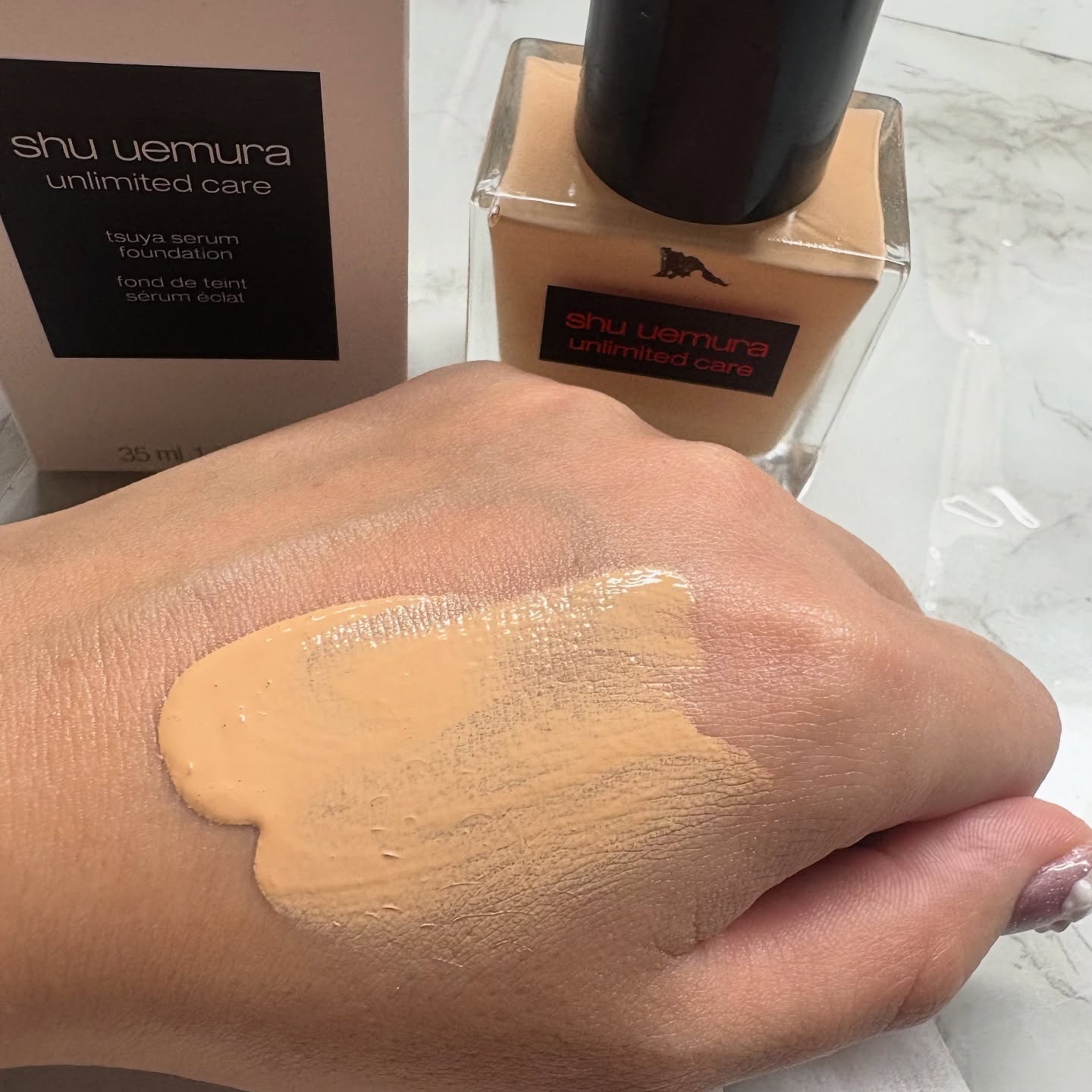 アンリミテッド ケア ツヤ セラム ファンデーション/shu uemura/リキッドファンデーションを使ったクチコミ（2枚目）