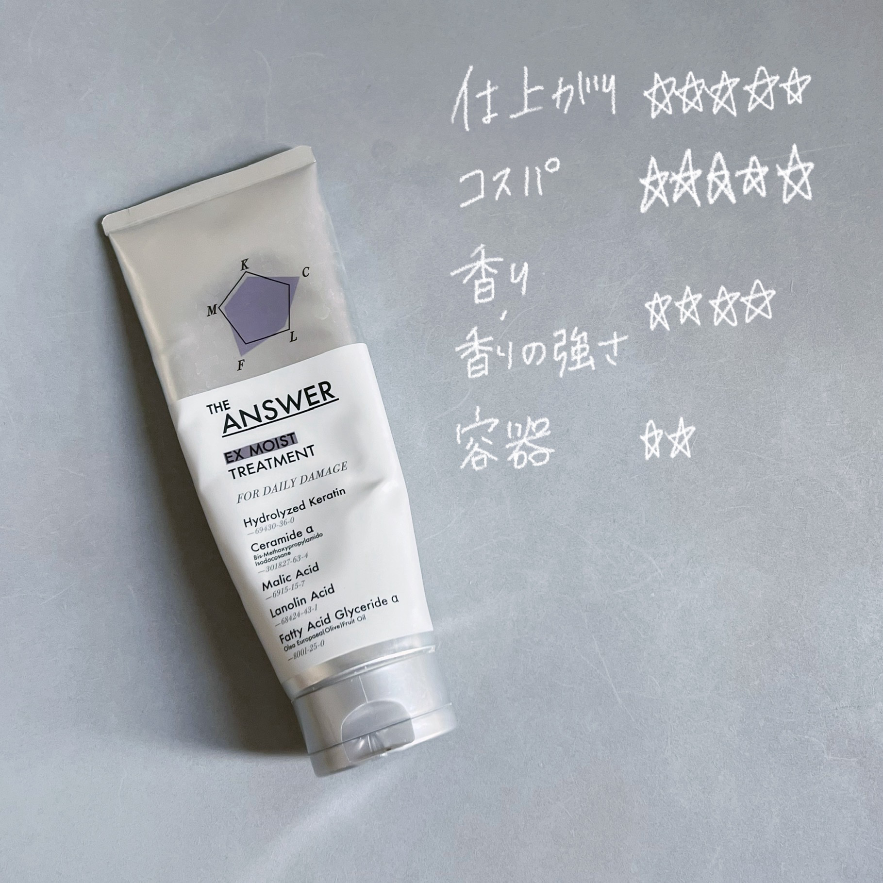 THE ANSWER EXモイストトリートメント FOR DAILY DAMAGE/THE ANSWER/洗い流すヘアトリートメントを使ったクチコミ（2枚目）