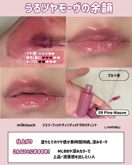 ジェリーフィットティンティッドグロウティント/Milk Touch/リップティントを使ったクチコミ(3枚目)