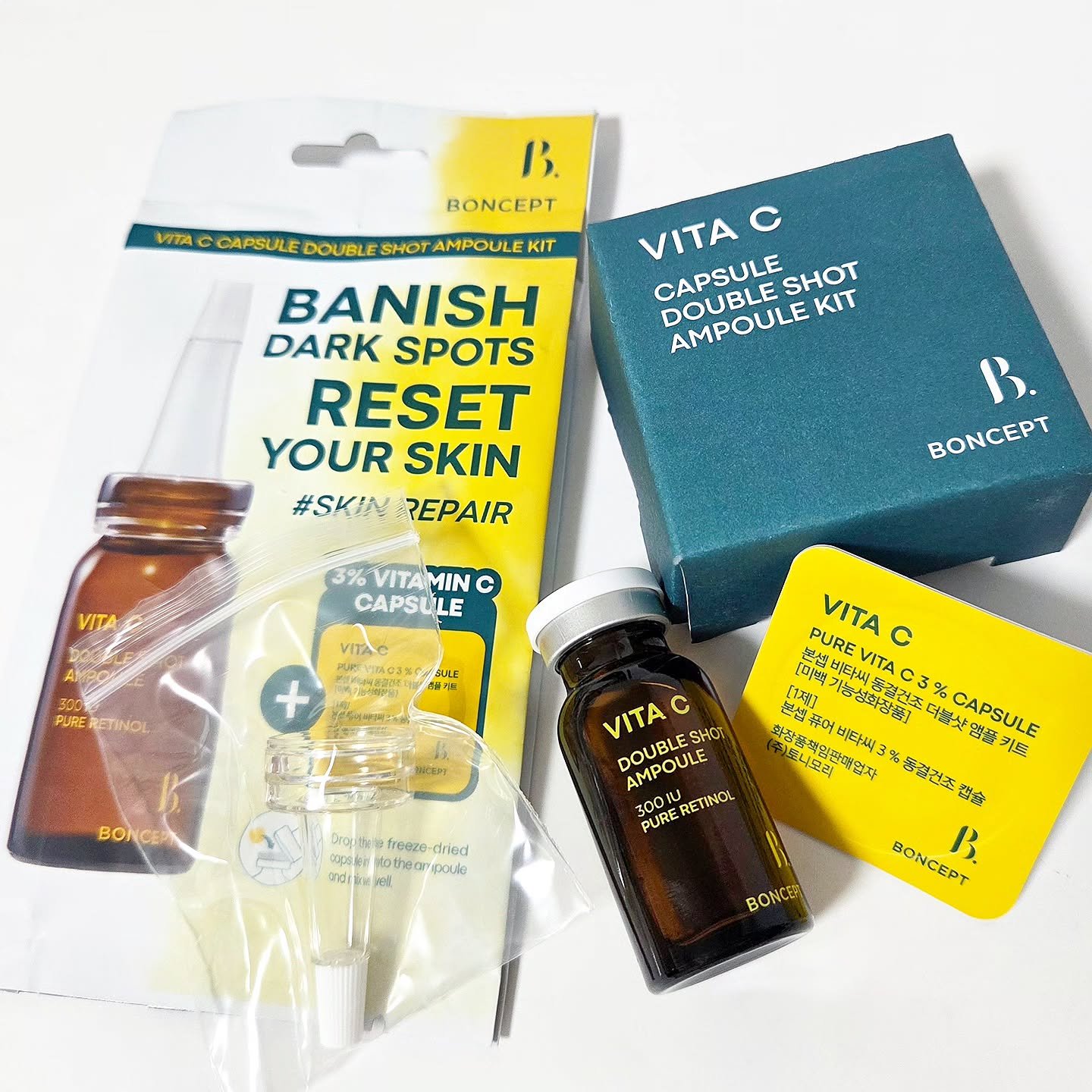 ビタC凍結乾燥ダブルショットアンプルキット/BONCEPT/美容液を使ったクチコミ（2枚目）