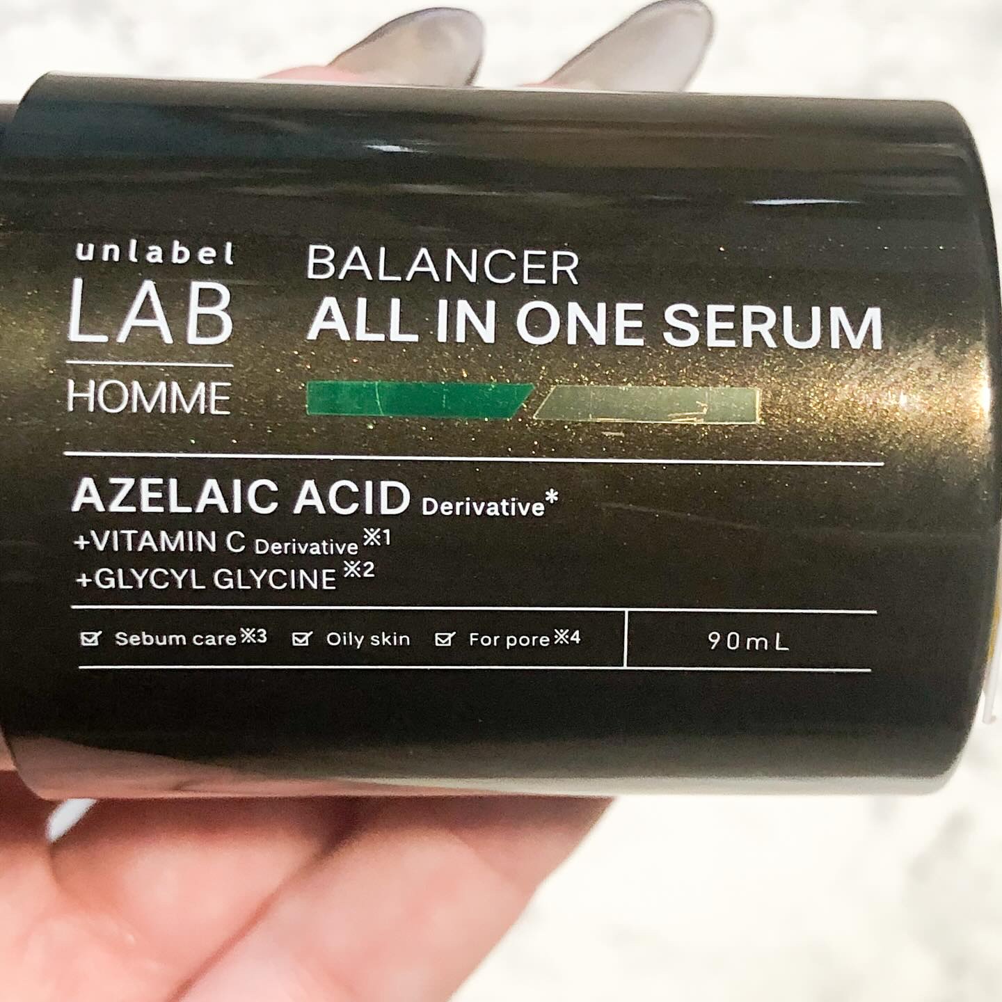 unlabel アンレーベル ラボ オム AZ バランサー オールインワンセラムのクチコミ「【アンレーベル　オム　 AZ　バランサー オールインワンセラム】

肌管理コスメで清潔感をアッ.....」（2枚目）