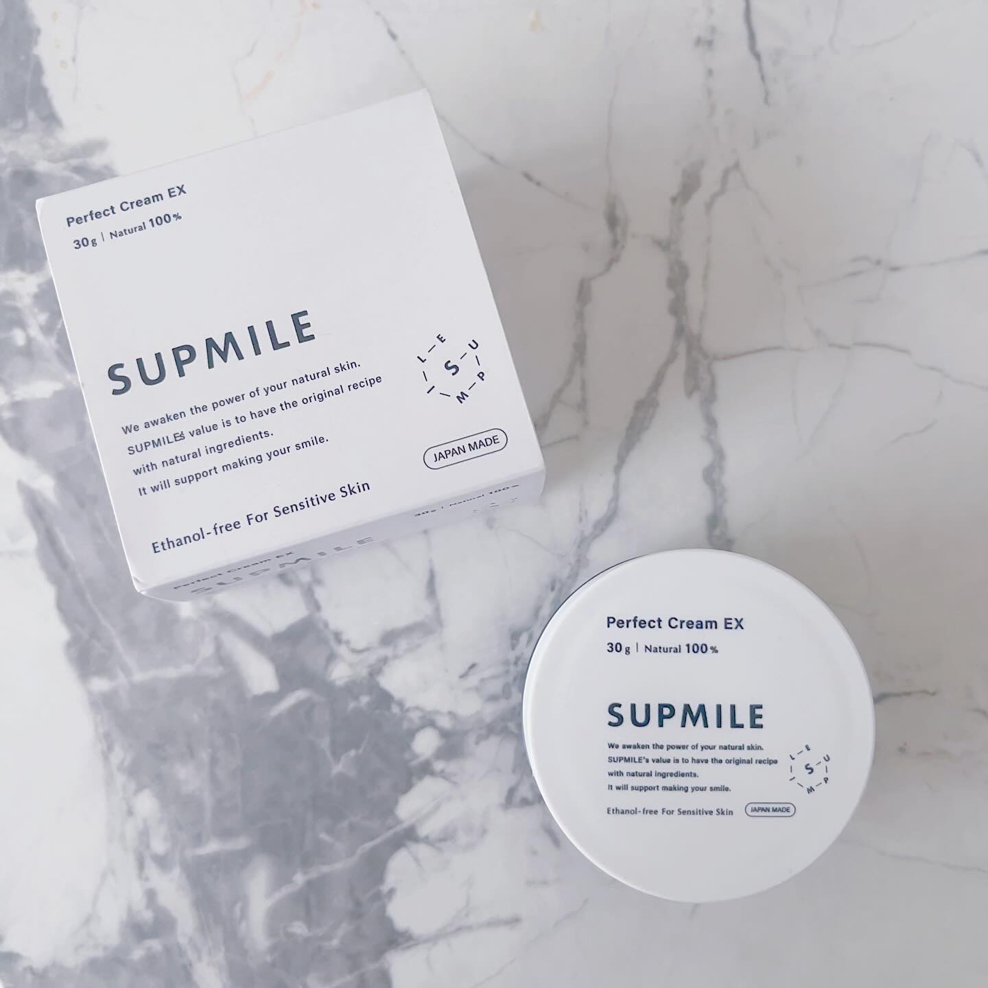 「健やかな肌のための処方箋（レシピ）」を大切に…

R.B.G株式会社様の
天然由来成分100％
エタノールフリーブランドの
SUPMILE（サプミーレ）が全面リニューアル！

SUPMILE（サプミーレ） 
パーフェクトクリームEX

厳