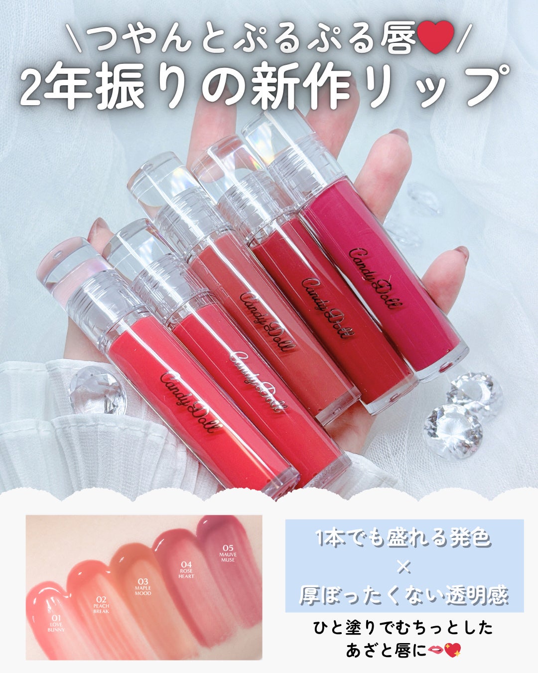 ボリューミングカラーグロス/CandyDoll/リップグロスを使ったクチコミ(2枚目)