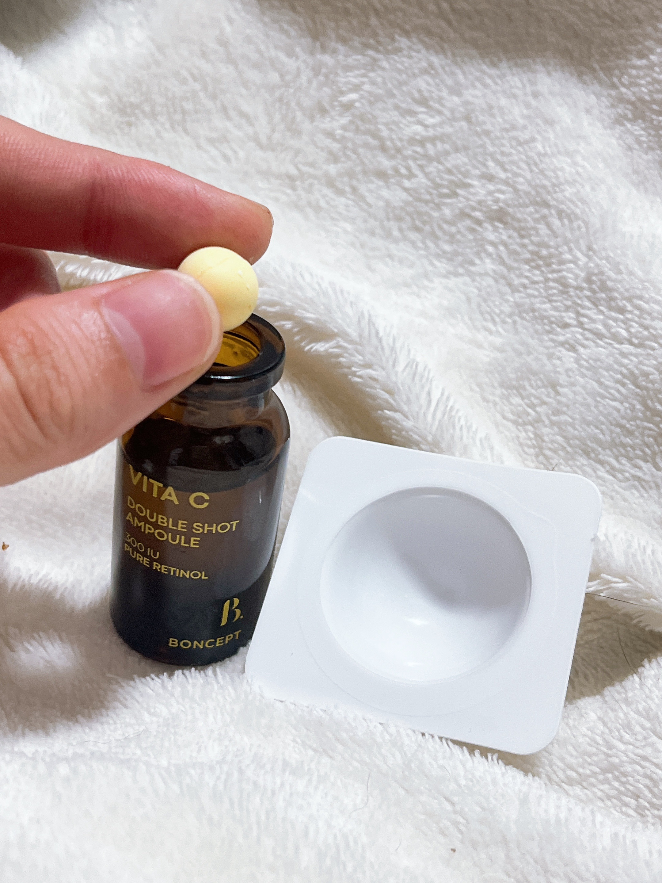ビタC凍結乾燥ダブルショットアンプルキット/BONCEPT/美容液を使ったクチコミ（3枚目）