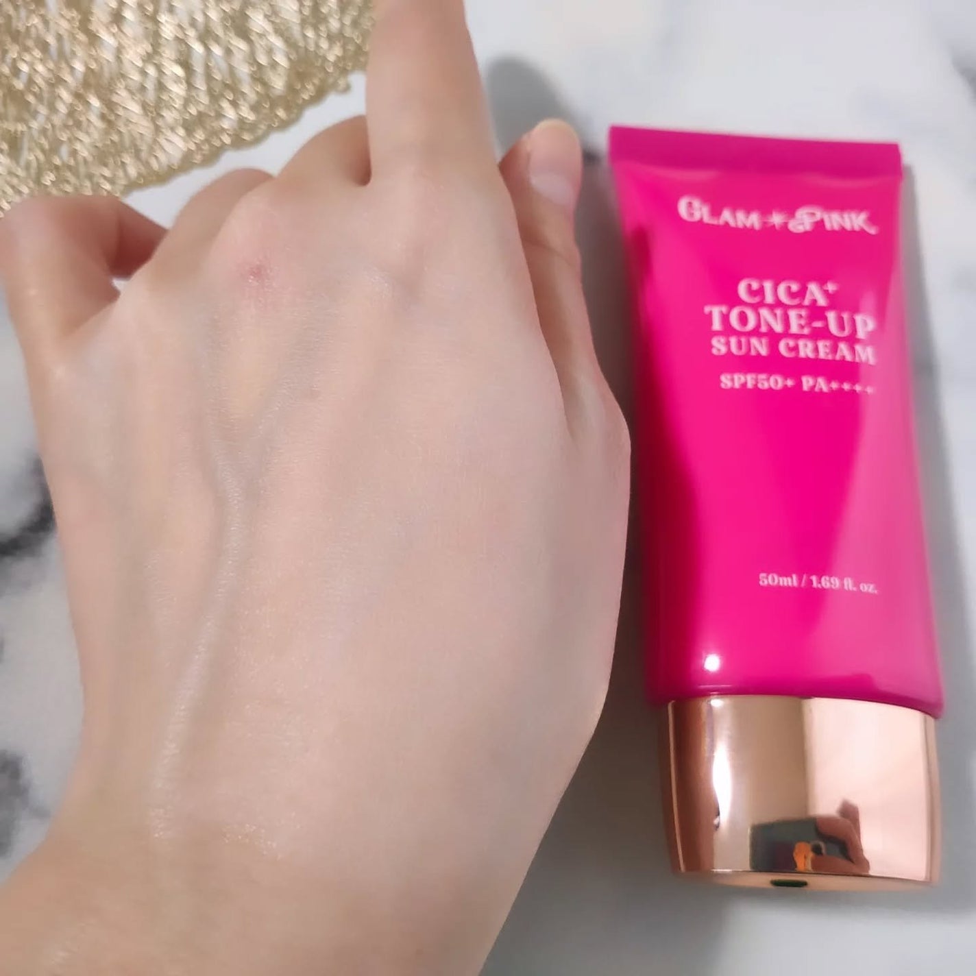 シカプラス トーンアップ サンスクリーン/Glam Pink/日焼け止めクリームを使ったクチコミ(8枚目)
