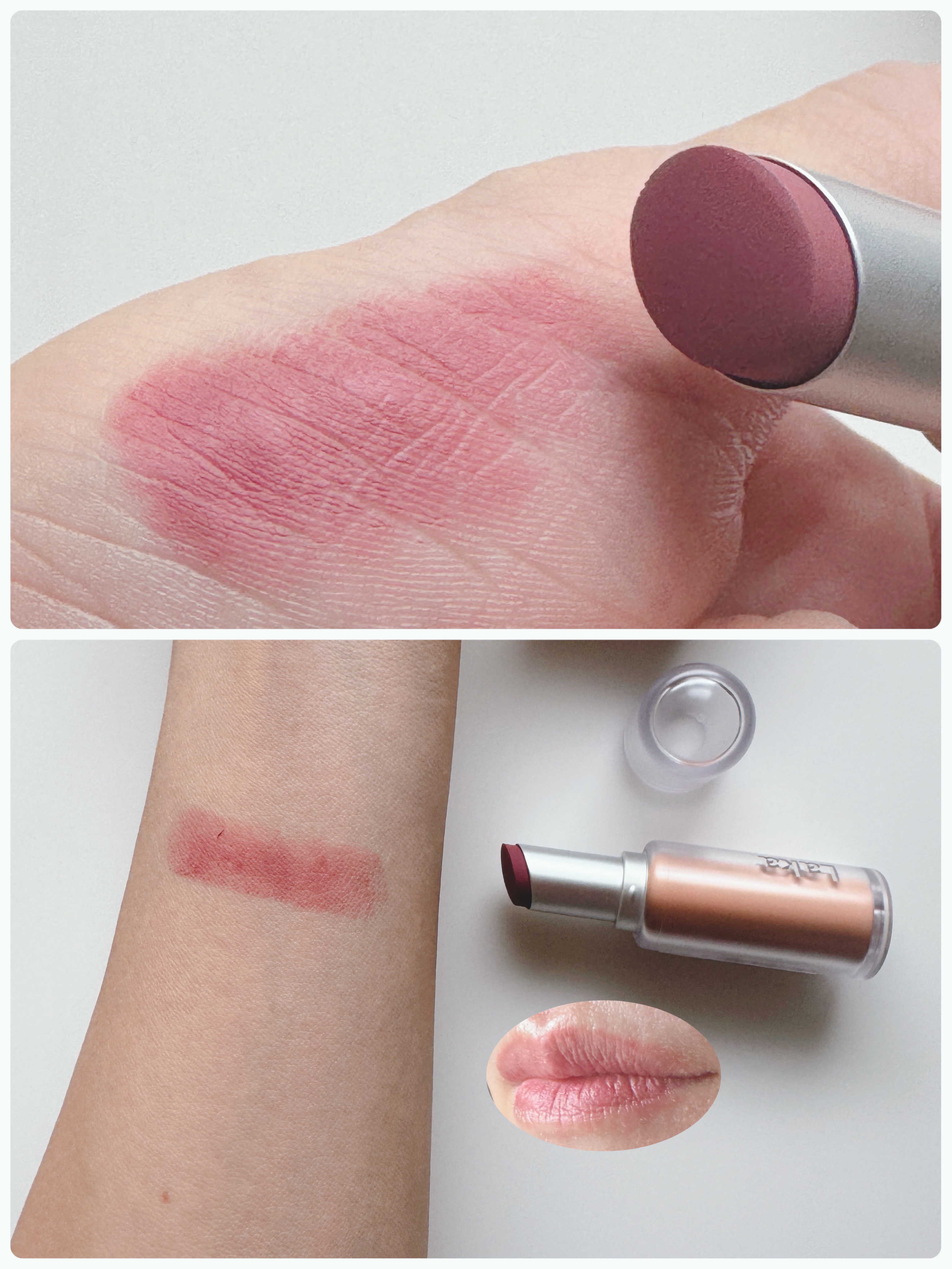 バルキーマットリップスティック 410 ボールドベリー/Laka/口紅を使ったクチコミ（2枚目）