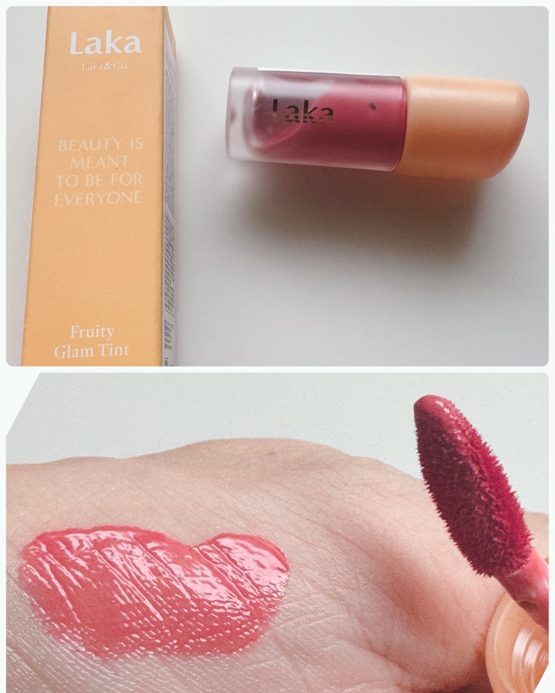 フルーティーグラムティント 113 プレジャー/Laka/リップティントを使ったクチコミ（1枚目）