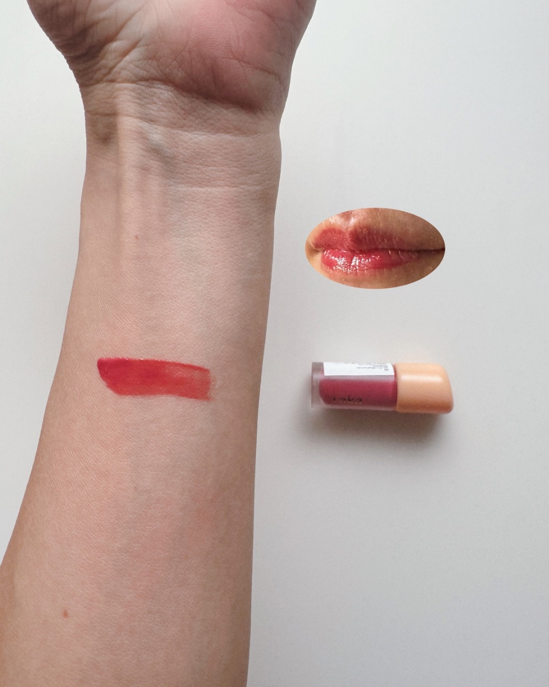 フルーティーグラムティント 113 プレジャー/Laka/リップティントを使ったクチコミ（2枚目）