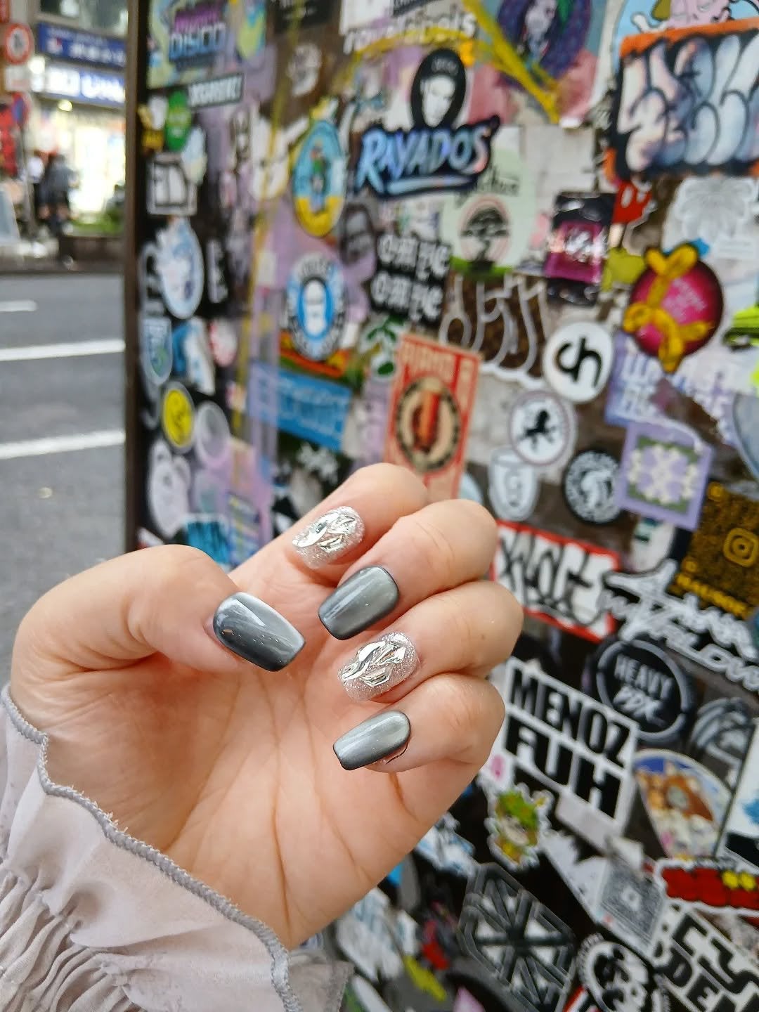 セミキュアジェルネイル(ハンド)/ohora/ネイルシールを使ったクチコミ(2枚目)