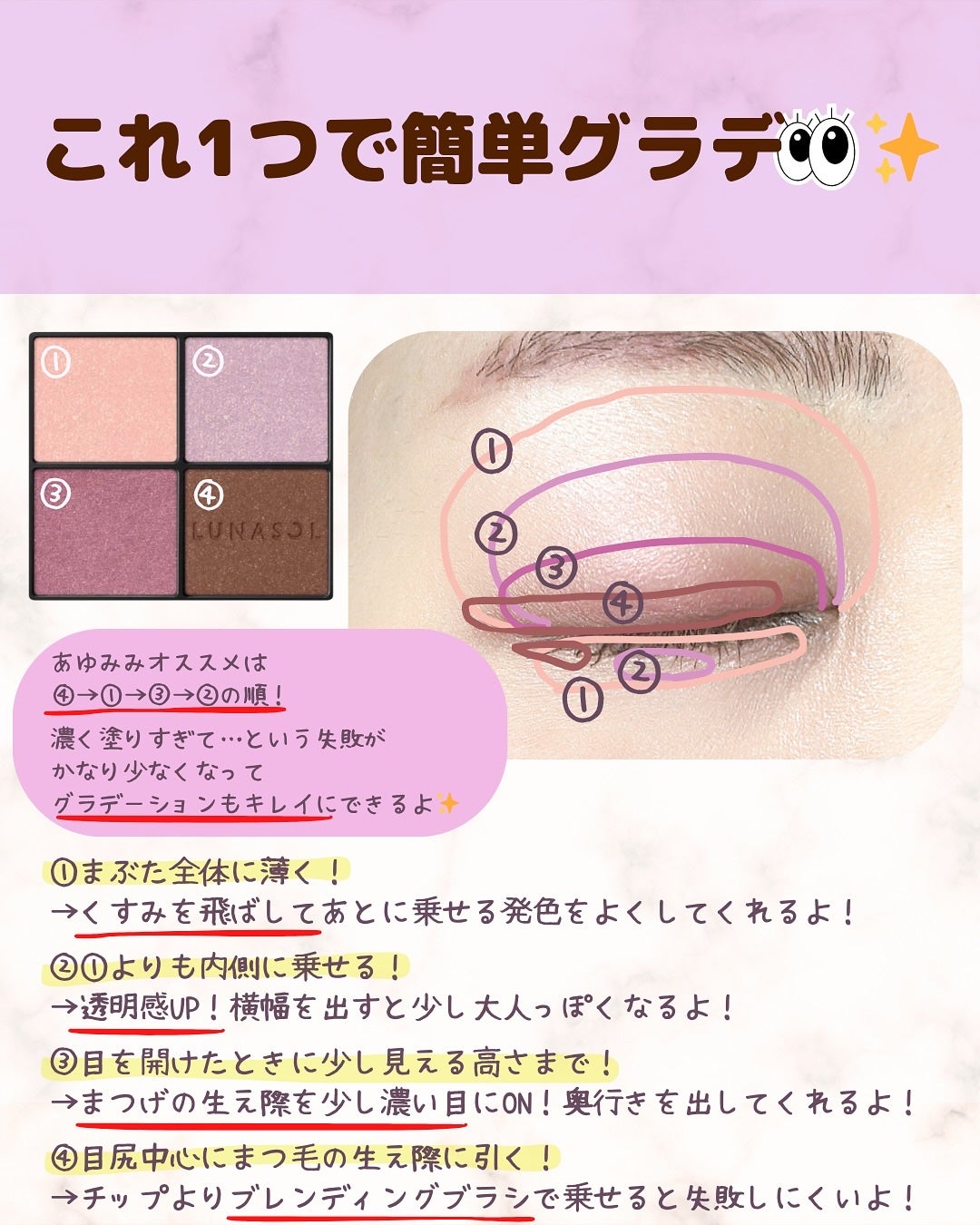 ルナソル アイカラーレーションN/LUNASOL/アイシャドウパレットを使ったクチコミ(4枚目)