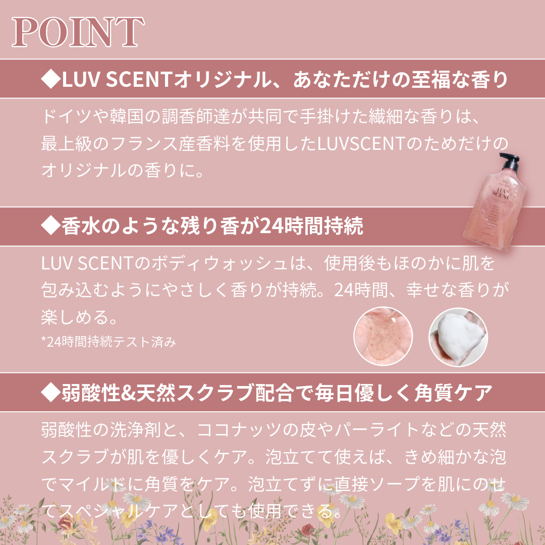 スクラブボディウォッシュ フラワーマーケット ホワイトチューリップ/LUV SCENT/ボディスクラブを使ったクチコミ（3枚目）