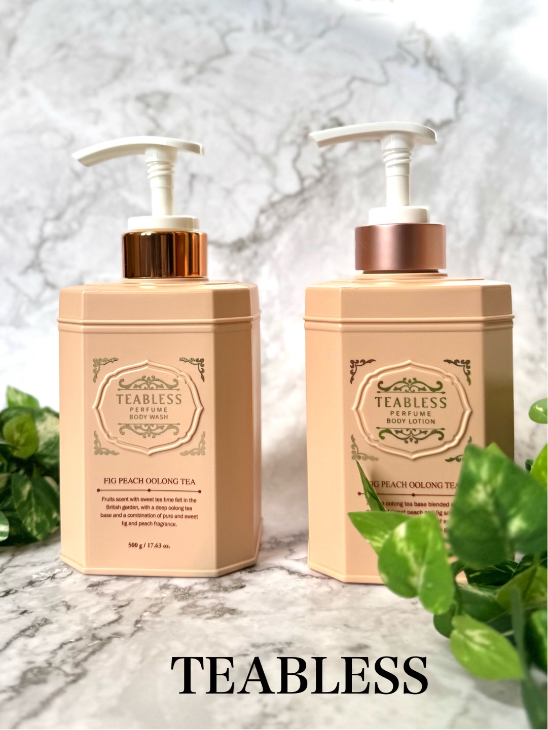 【TEABLESS】
FIG PEACH OOLONG TEA
（フィグピーチウーロンティー）
@teabless_official_jp 

お茶の香りをベースに、ピーチとフィグ（いちじく）のまろやかな甘さが溶け込んだ、ティータイムを思わ
