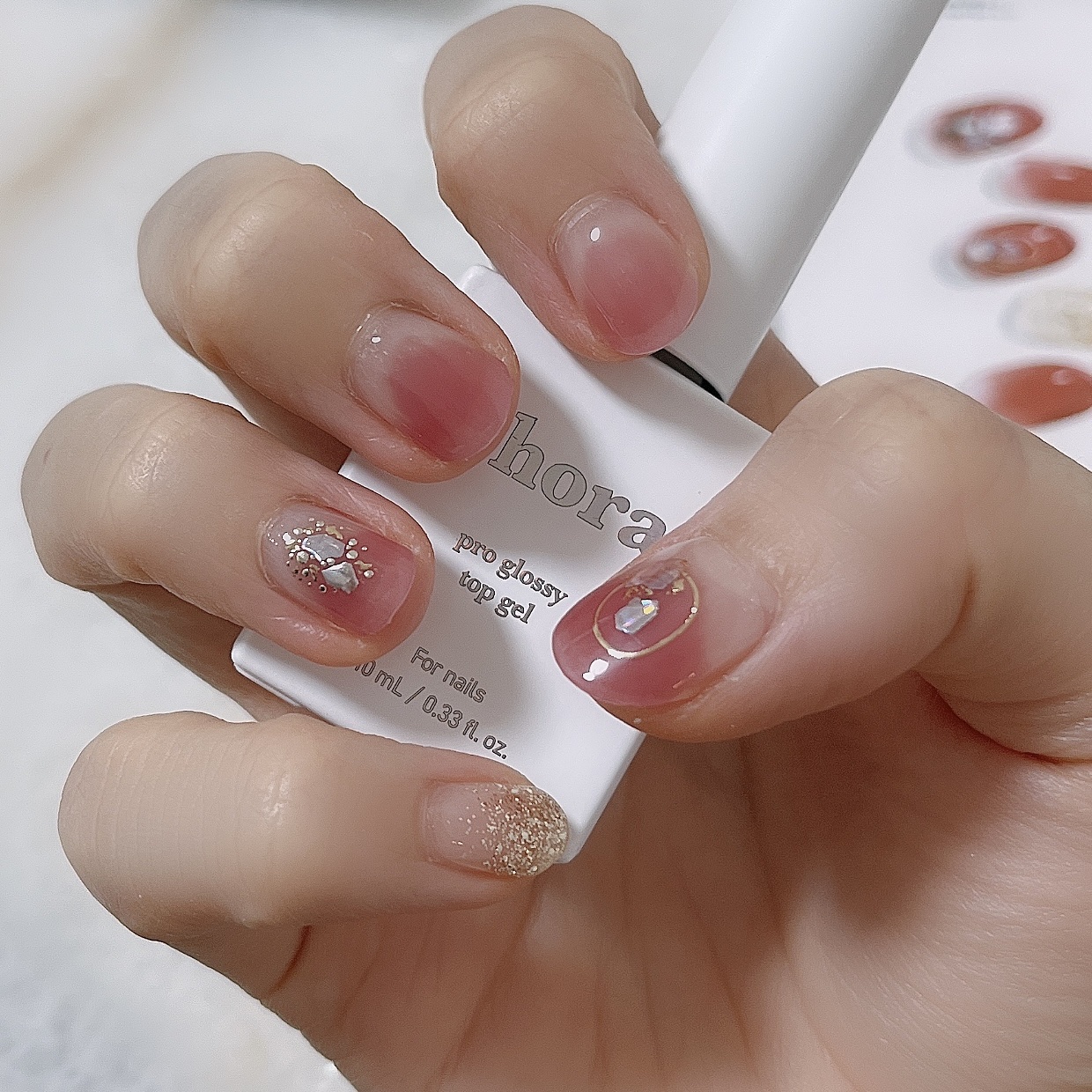 セミキュアジェルネイル（ハンド）/ohora/ネイルシールを使ったクチコミ（3枚目）