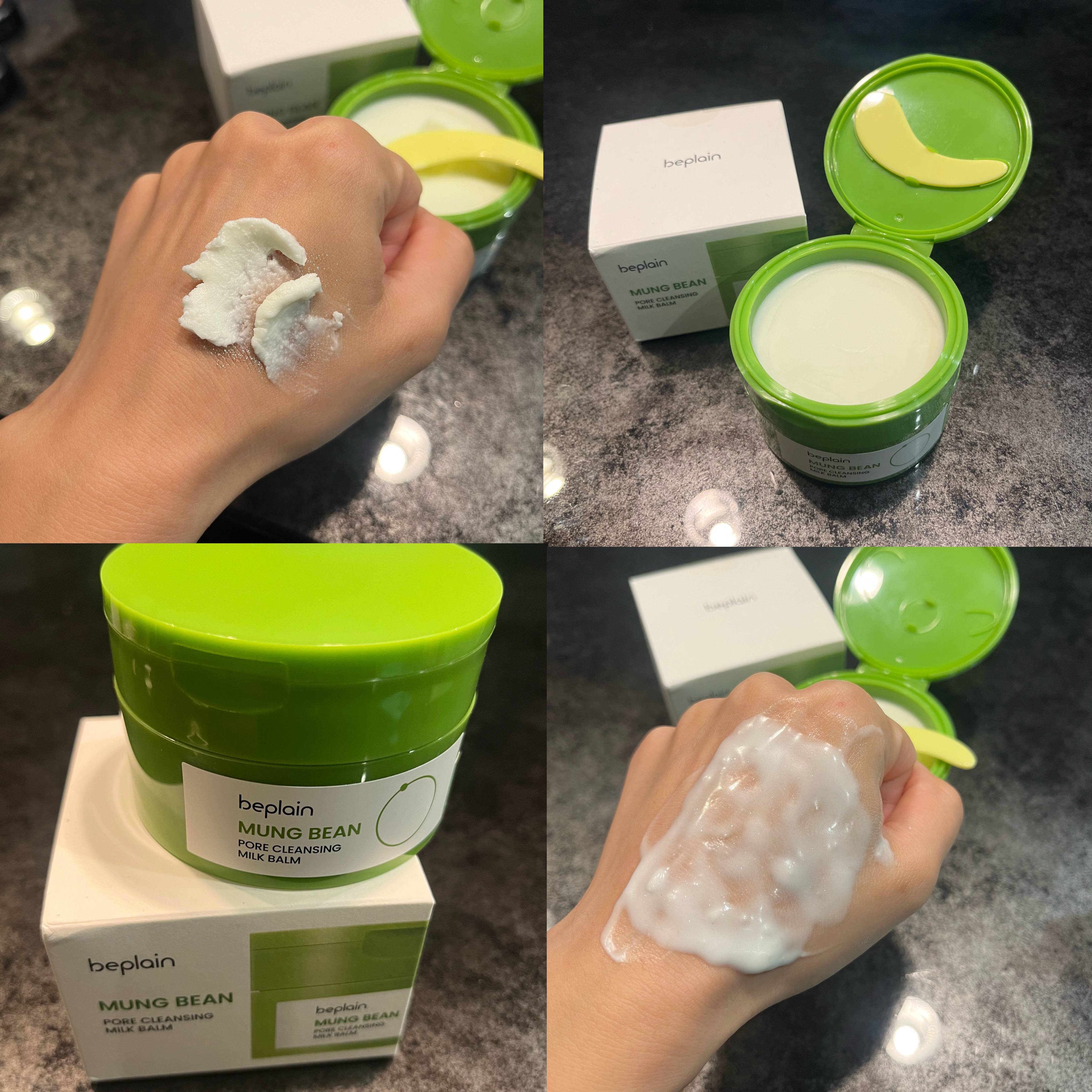 緑豆毛穴クレンジングミルクバーム/beplain/クレンジングバームを使ったクチコミ（2枚目）