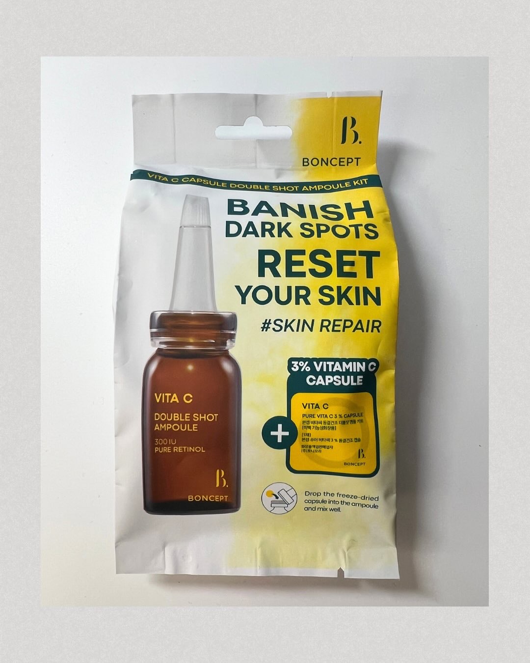 ビタC凍結乾燥ダブルショットアンプルキット/BONCEPT/美容液を使ったクチコミ（2枚目）