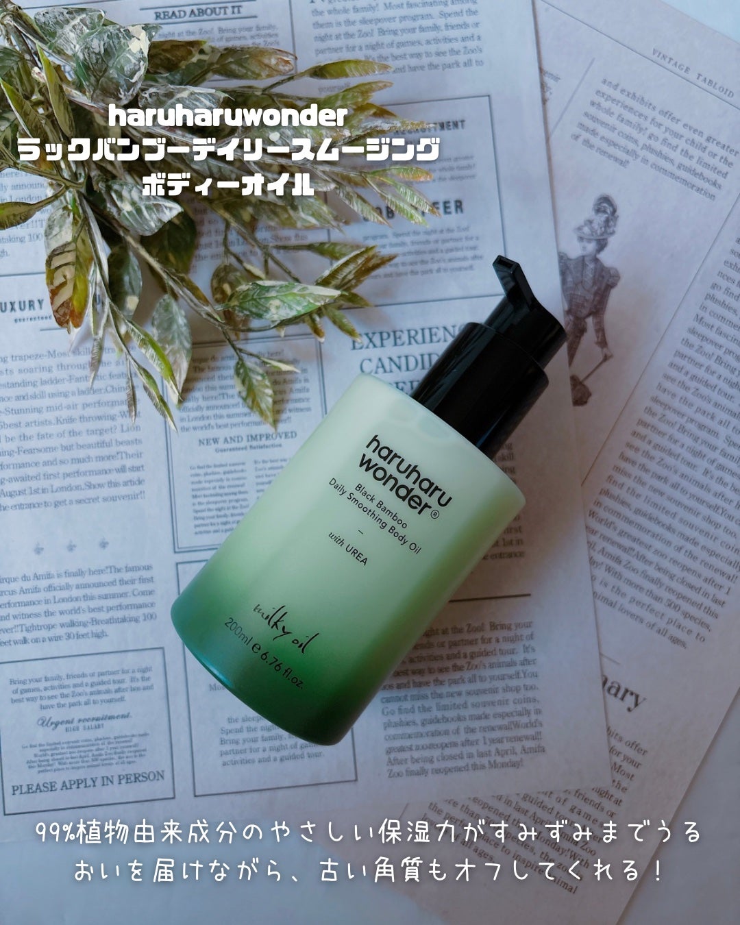 ブラックバンブーデイリースムージングボディーオイル/haruharu wonder/ボディオイルを使ったクチコミ(2枚目)