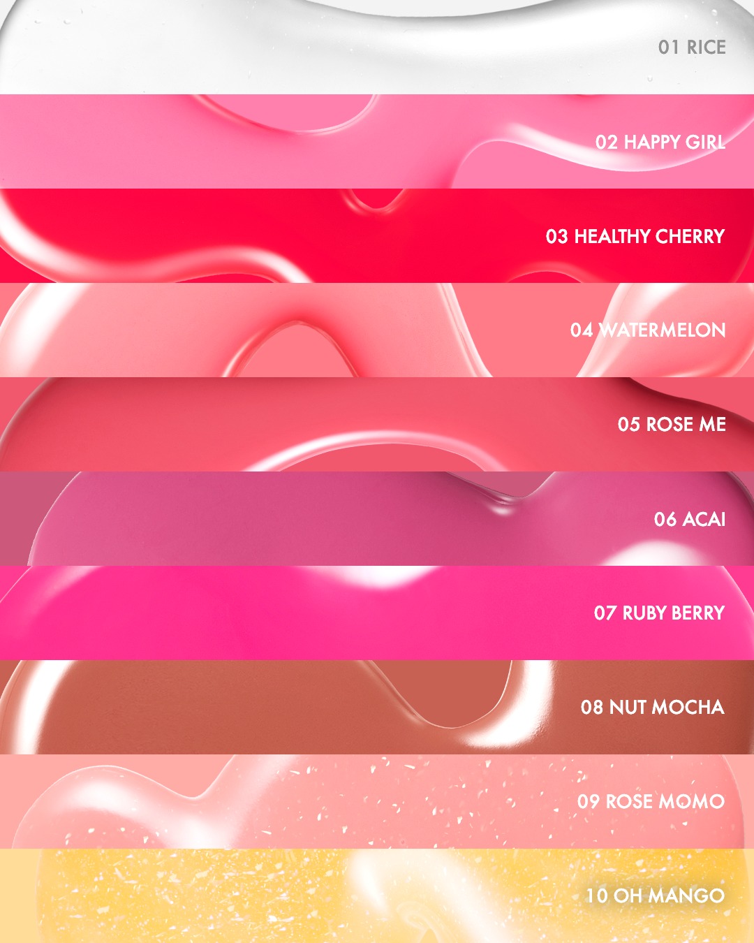 さわやかな果実の様なフルーツトーン💛🩷

果実がそのままティントバームに?!
普段使いに便利なカラーから、特別な日につけたいパール入りまで✨

お買い求めはQoo10公式ページ+全国のロフト、プラザにて🎁

＃amuse ＃ティントバ