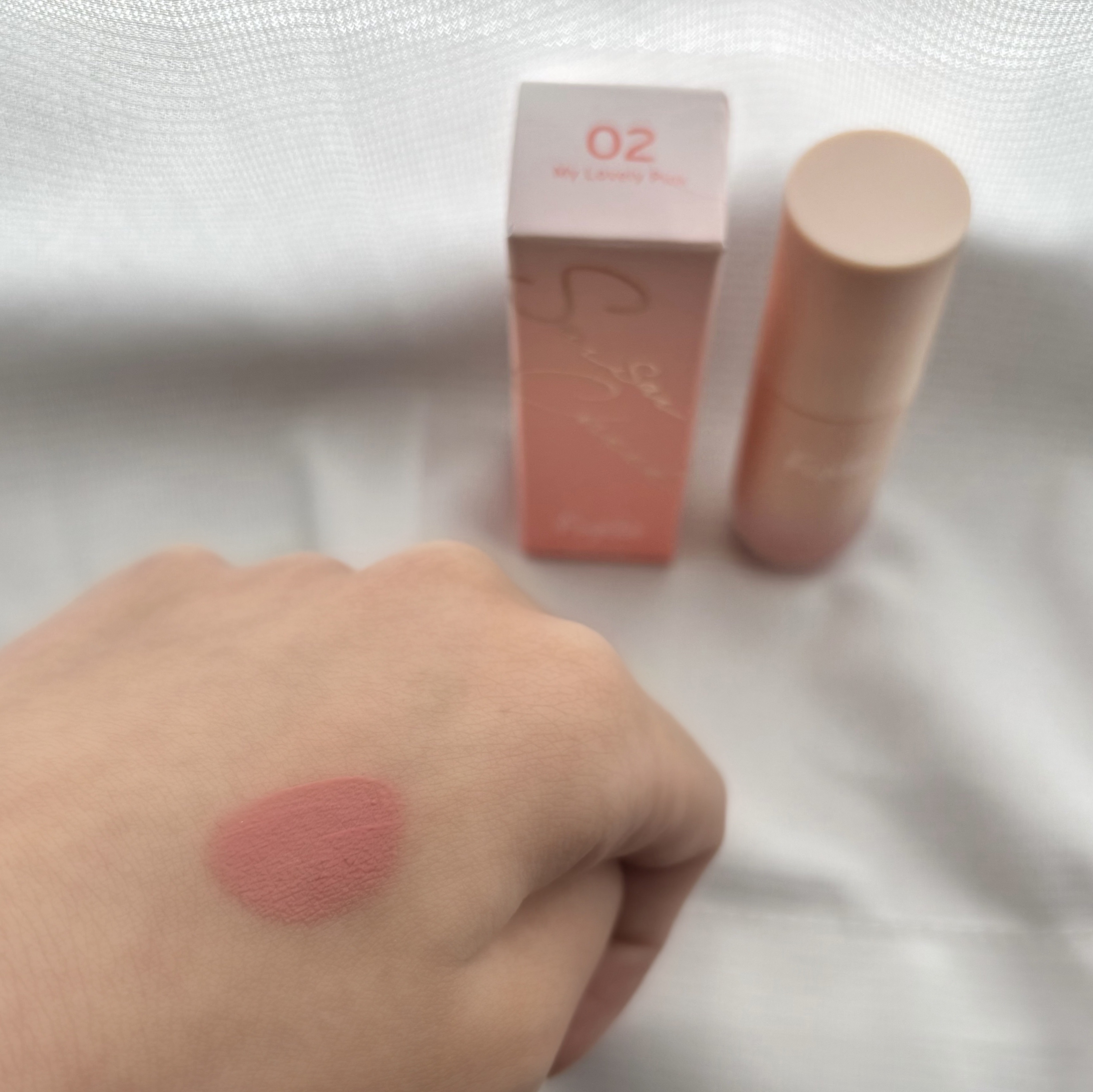 ⽔彩チーク 02 マイラブリーピンク/Fujiko/リキッドチークを使ったクチコミ（2枚目）