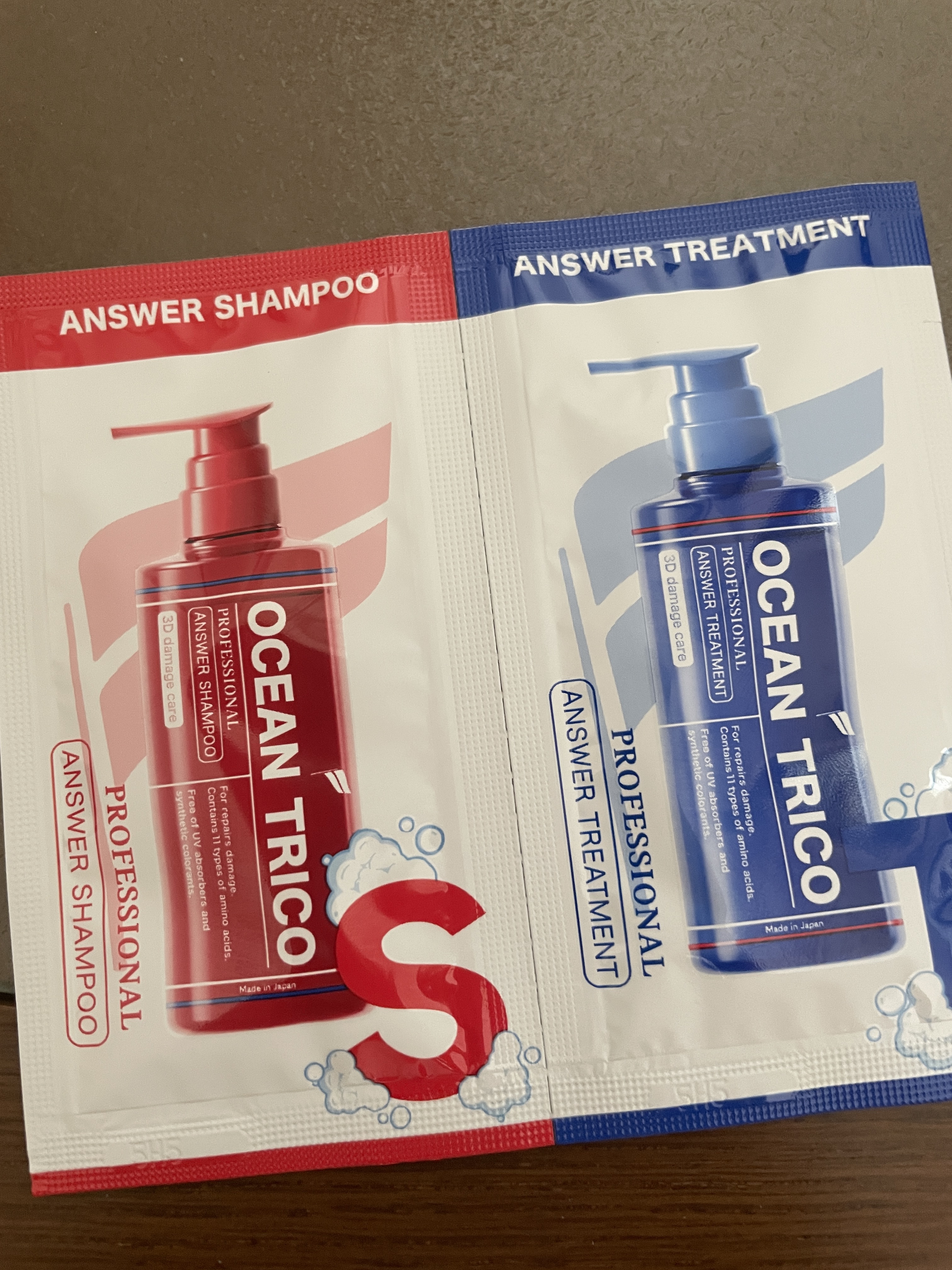 OCEAN TRICO
オーシャントリコ
 アンサーシャンプーR/トリートメントR

泡立ちは良かったです。

トリートメントの香りが甘いバニラ系で好き嫌い分かれるかもしれません

洗い上がりは普通でした

現品は買わないと思います。


