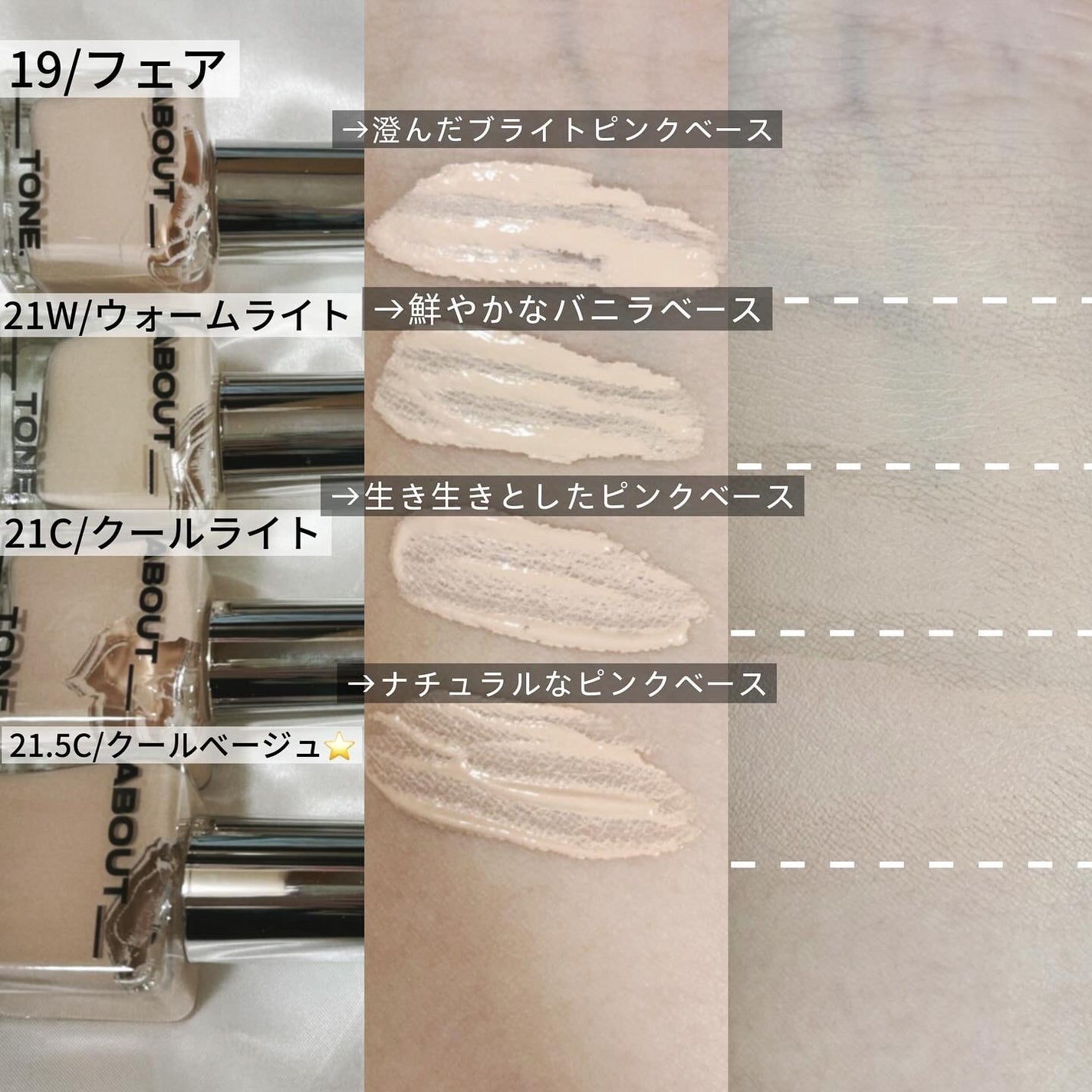 スキンレイヤーフィットファンデーション/ABOUT TONE/リキッドファンデーションを使ったクチコミ(3枚目)