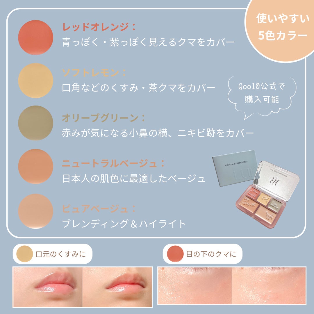コンシールブレンダーパレット/LUNA/パレットコンシーラーを使ったクチコミ(3枚目)