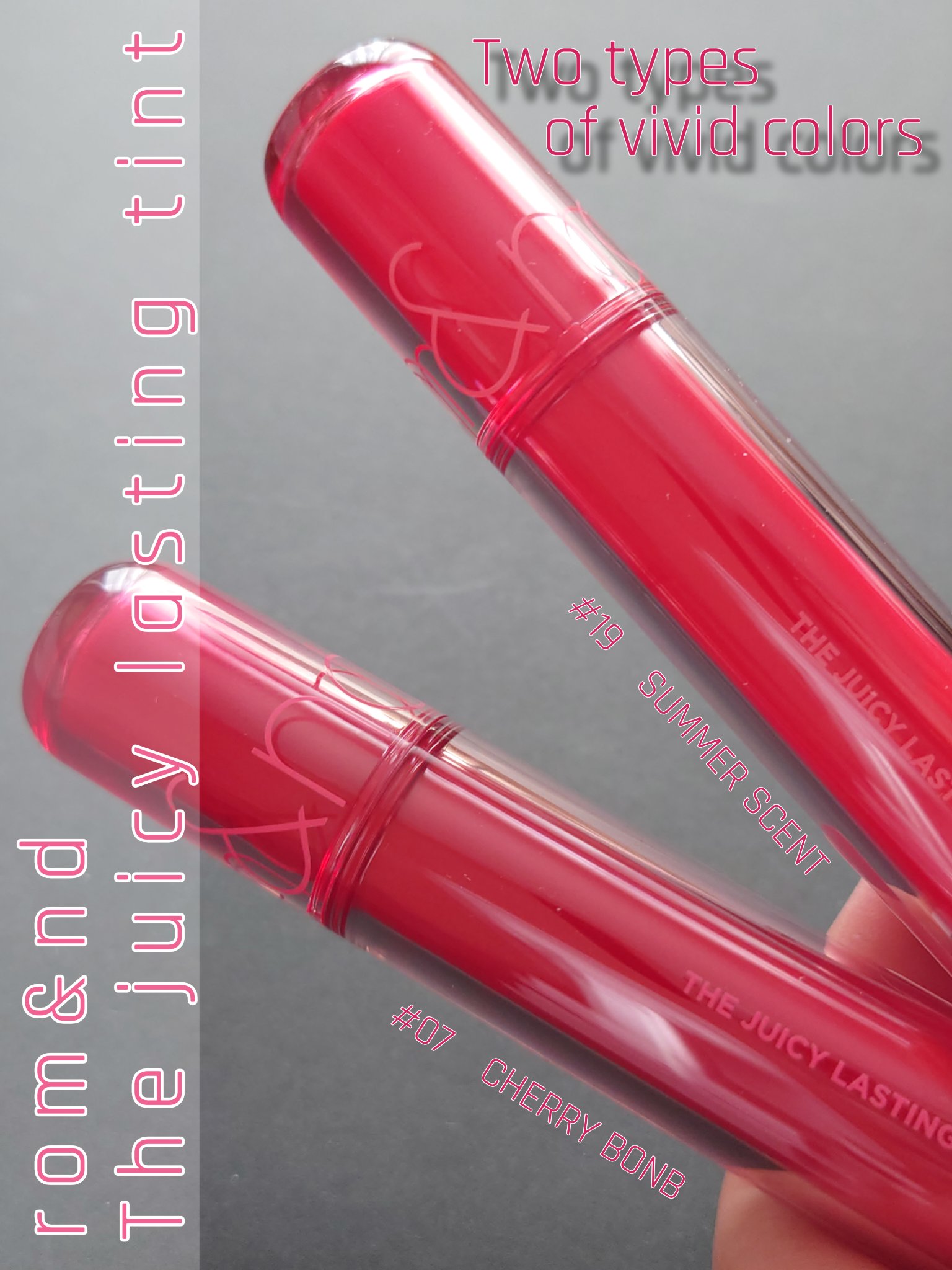 ザ ジューシーラスティングティント 07 チェリーボム/rom&nd/リップティントを使ったクチコミ（1枚目）