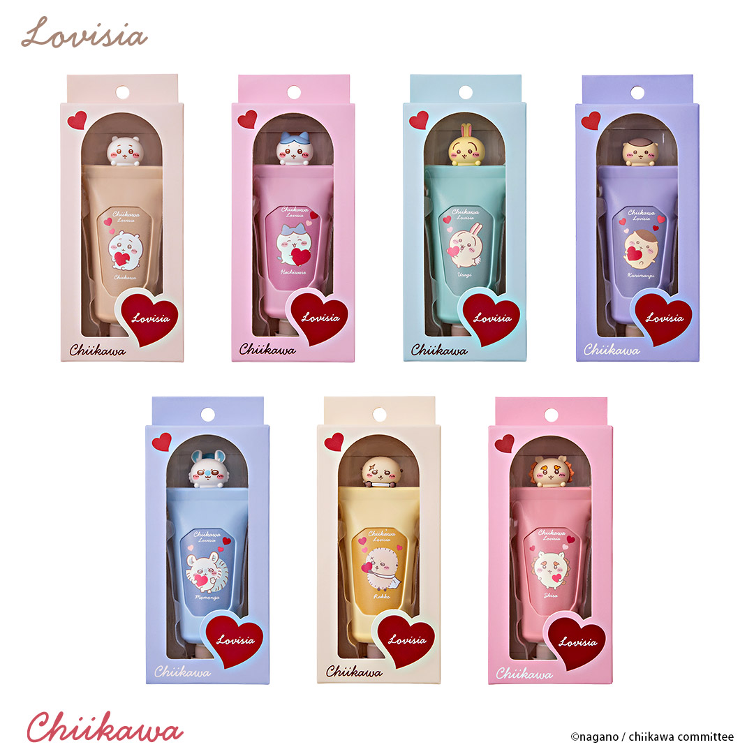 Lovisiaから「ちいかわ」のマスコット付きハンドクリーム＆リップクリームが新登場の画像