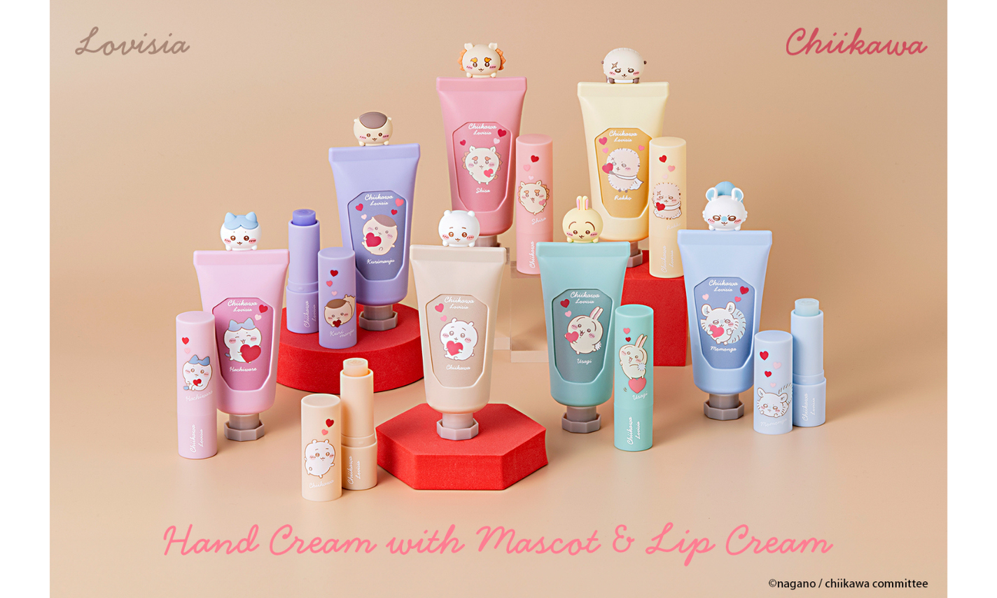 Lovisiaから「ちいかわ」のマスコット付きハンドクリーム&リップクリームが新登場のサムネイル